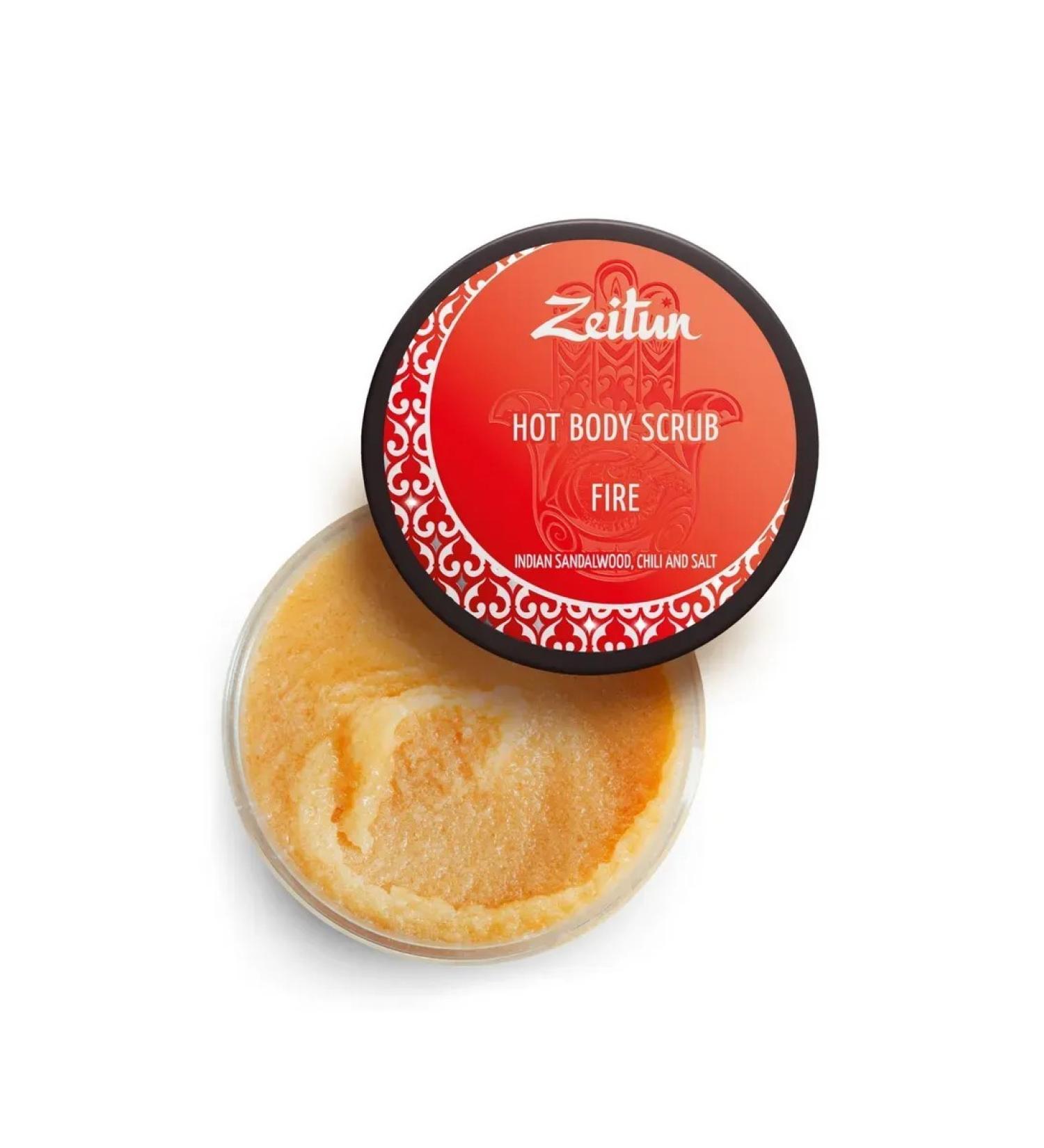 Zeitun Body scrub "hot fire" with ind. sandalwood and chili 250ml - Buy Online on GoSupps.com