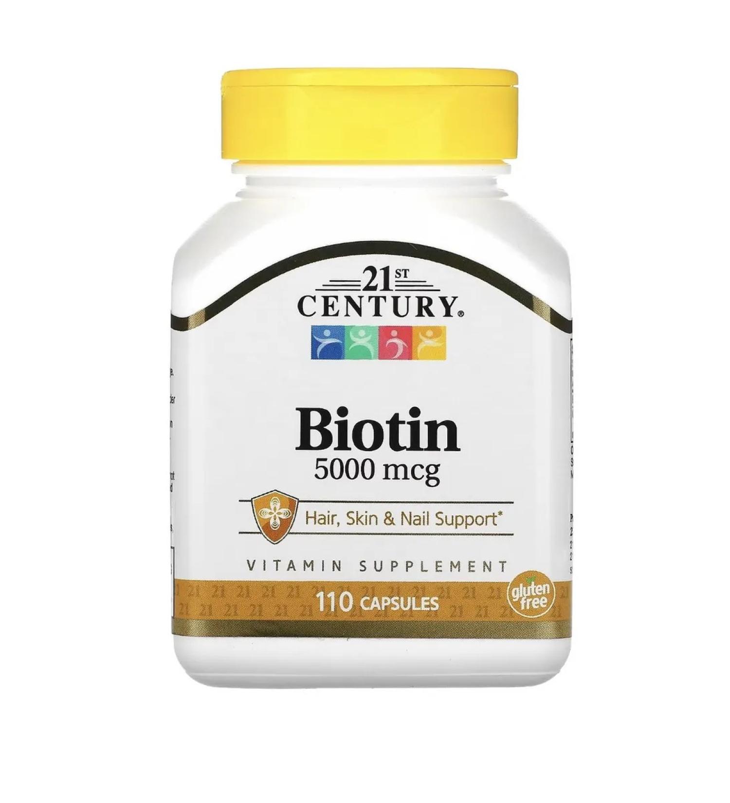21st Century Biotin for hair 5000 mcg 110 capsules - Buy Online on GoSupps.com