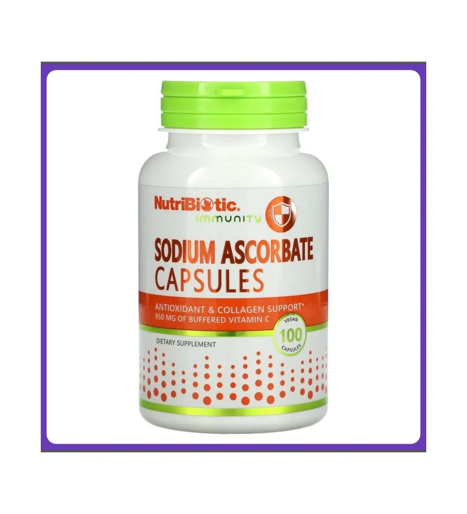 NutriBiotic Sodium Ascorbat 100 vegan capsules