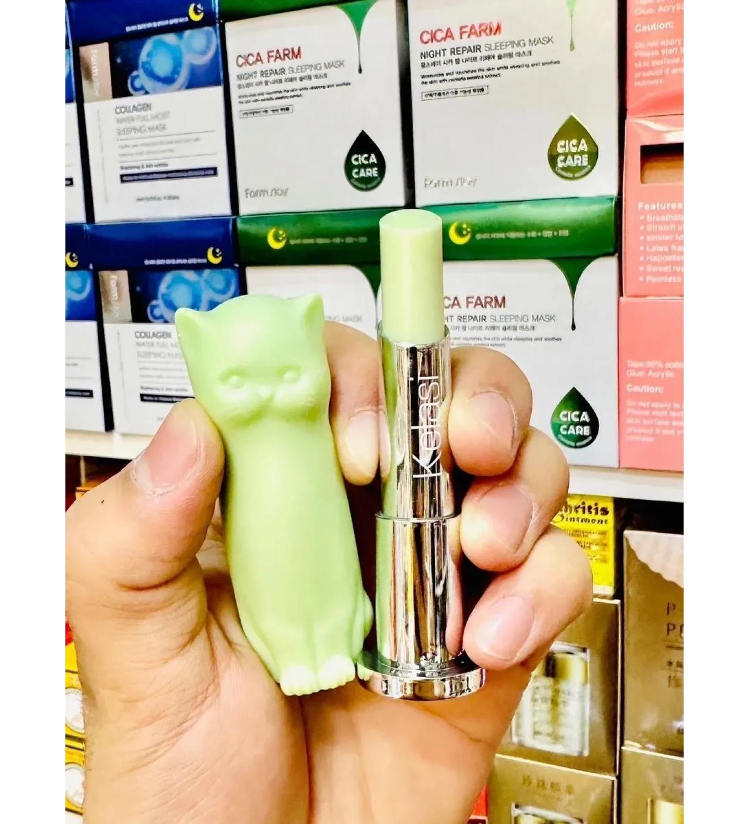 Romantic World Lip balm green cat 1pc