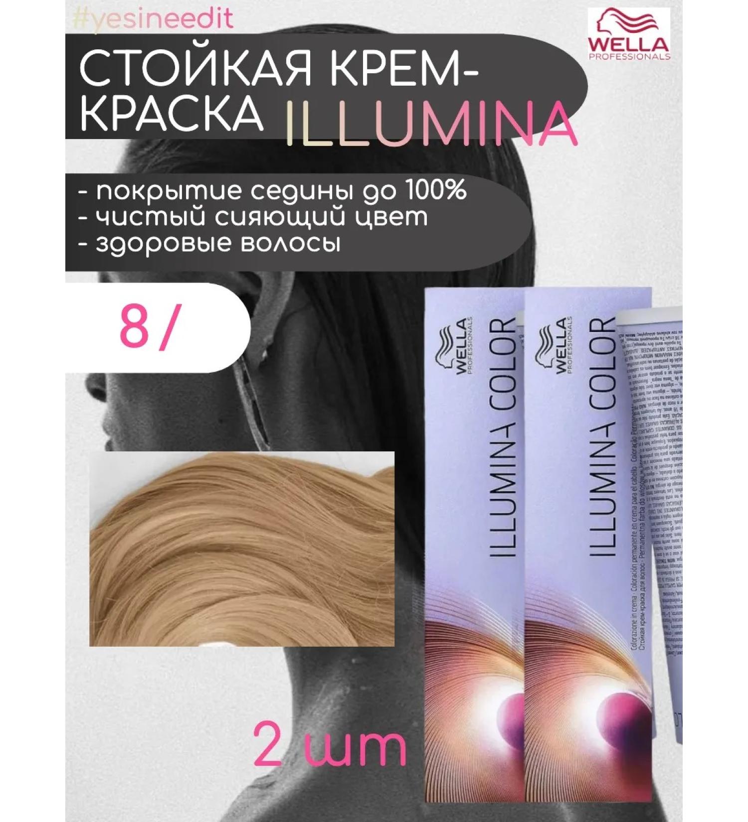 WELLA PROFESSIONALS Persistent cream painting Illumina Color 8 2pcs*60 ml