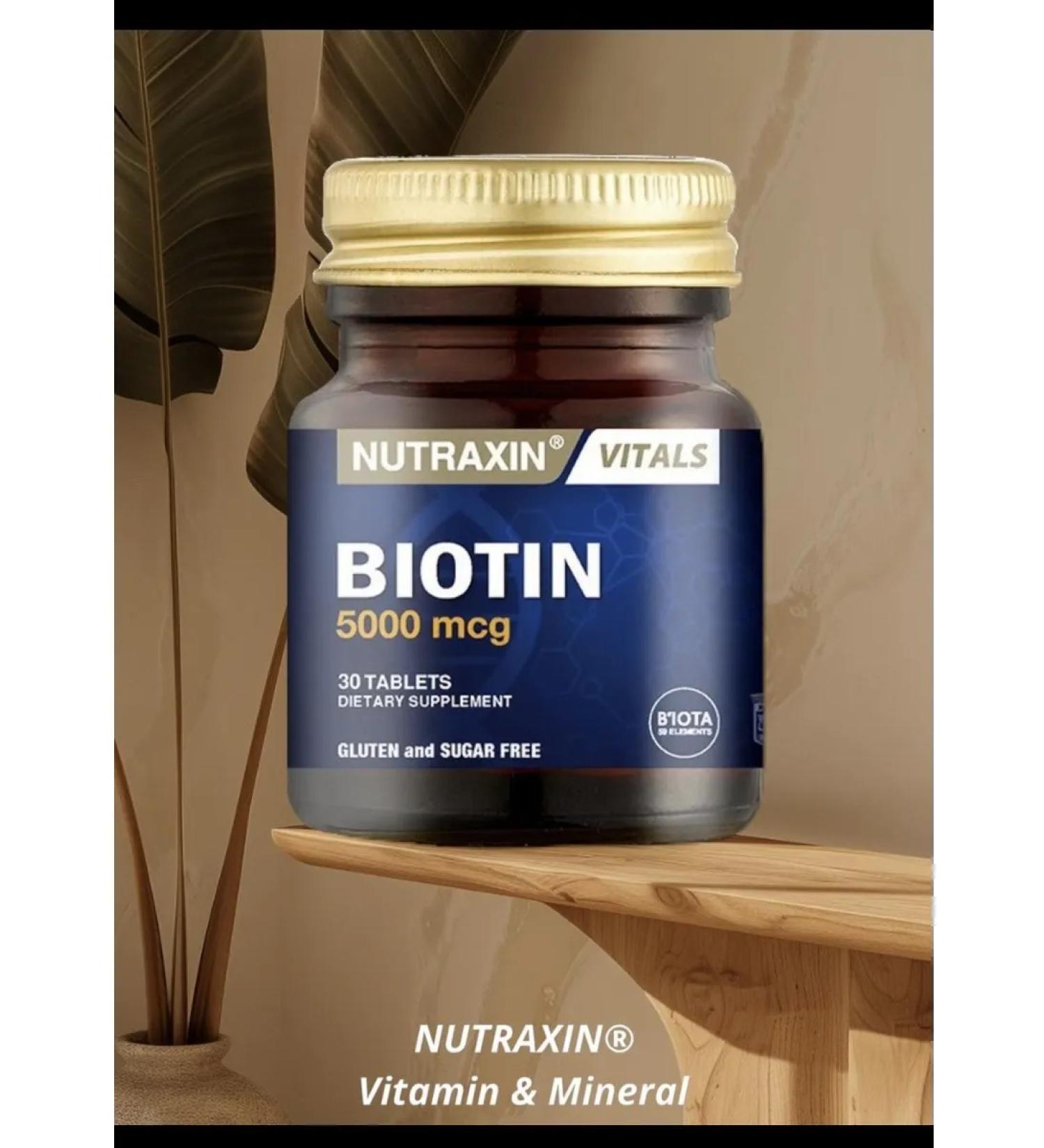 T rkiye Biotin 5000 mcg Nutraxin for healing skin and hair