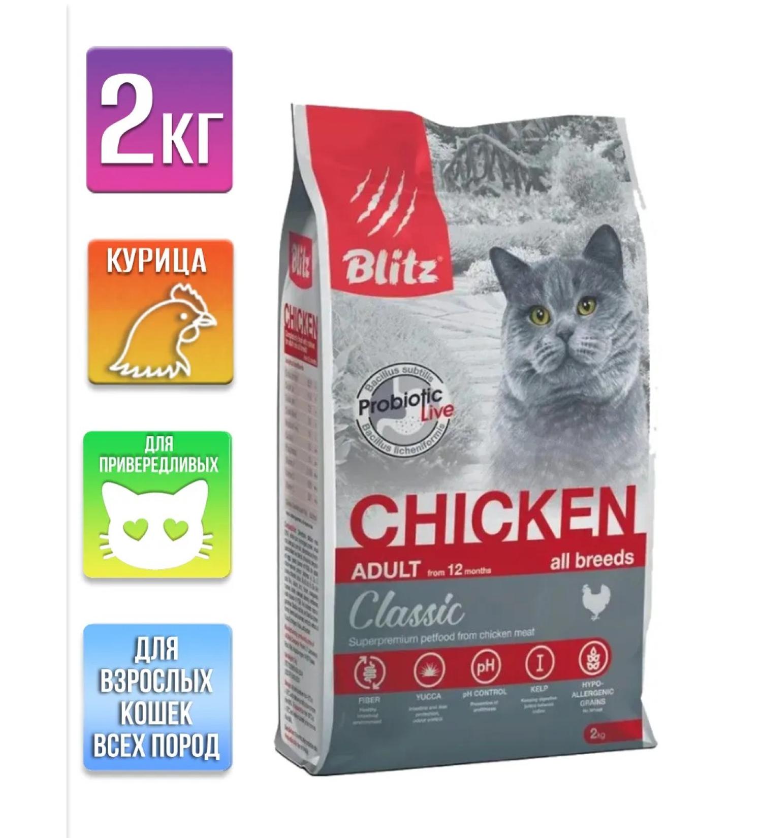 BLITZ Dry food for cats chicken 2kg - Buy Online on GoSupps.com