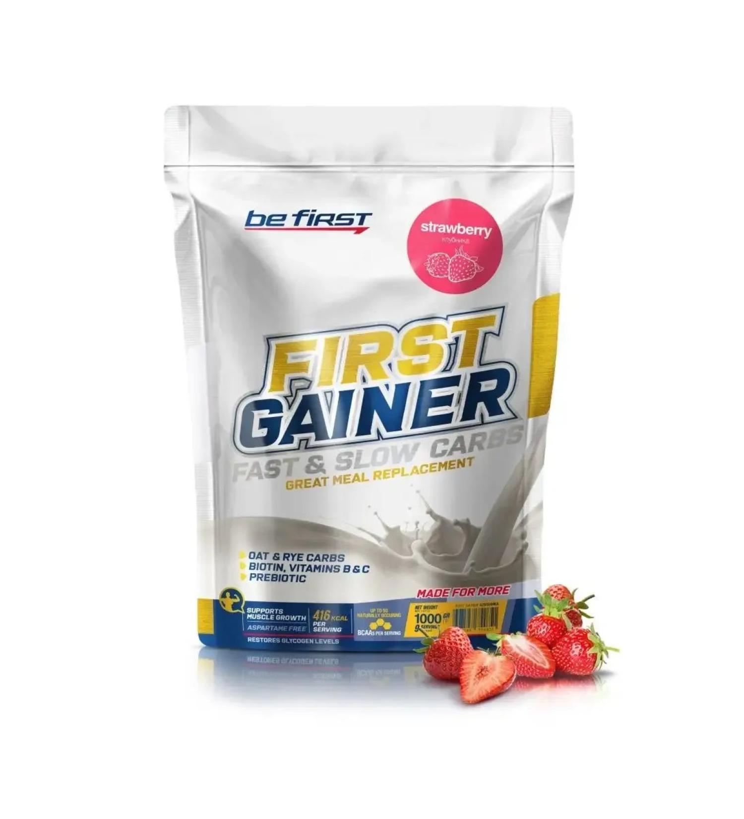 Be First Gainer Fast and Slow Carbs 1000 g strawberries