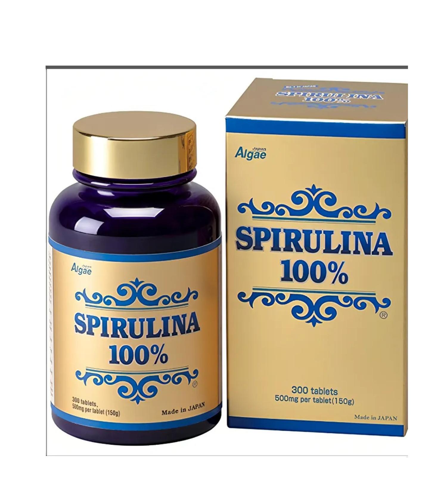 JAPAN ALGAE Spirulin 100% 300 tablets of 500 mg for 75 days