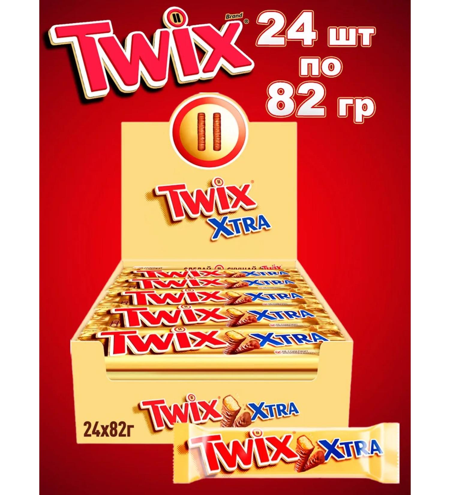 Twix chocolate bars Extra 82 g 24 pcs - Buy Online on GoSupps.com