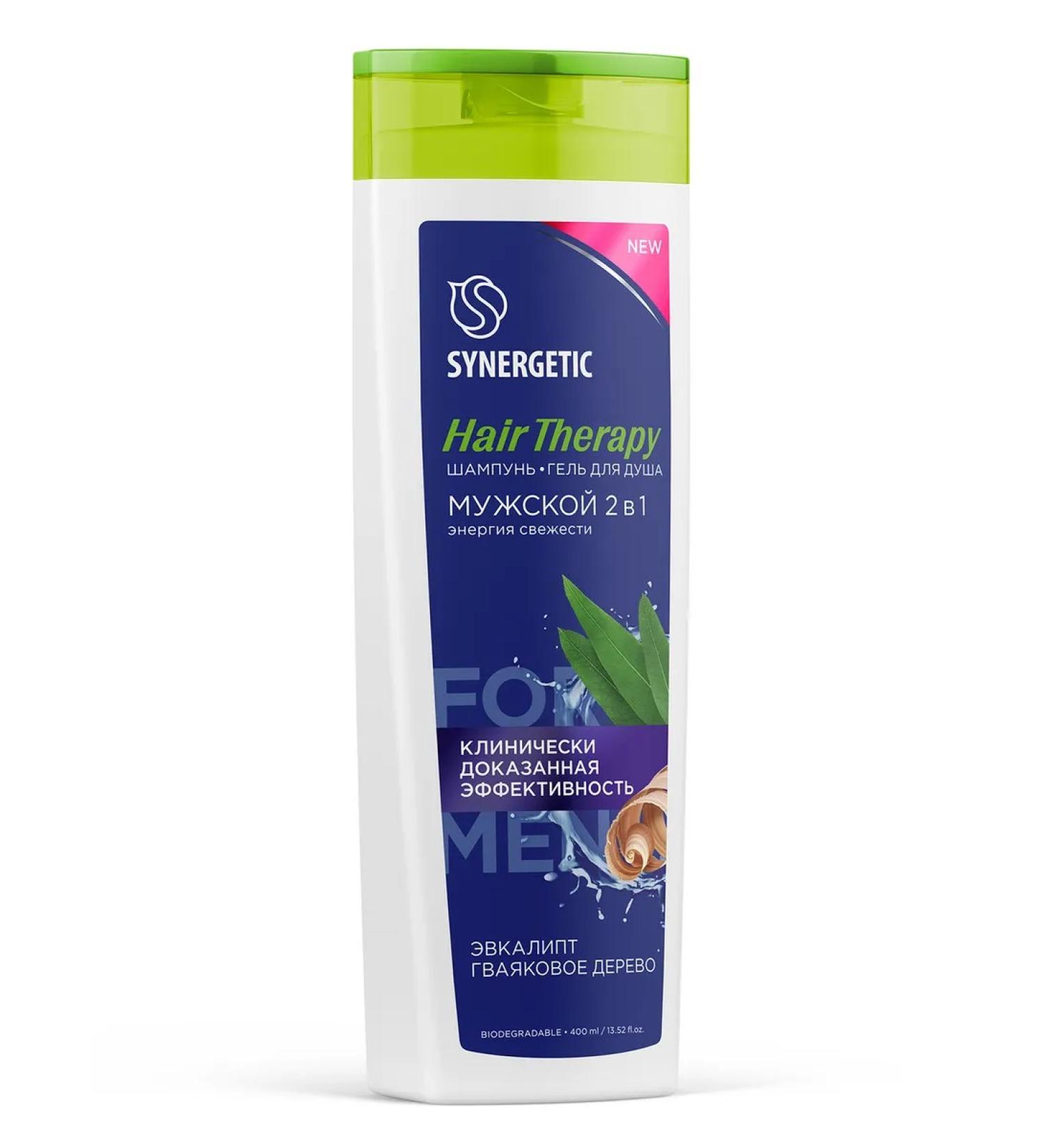 SYNERGETIC Shampoo-gel shower 2B1 Male Hair Therapy 400ml