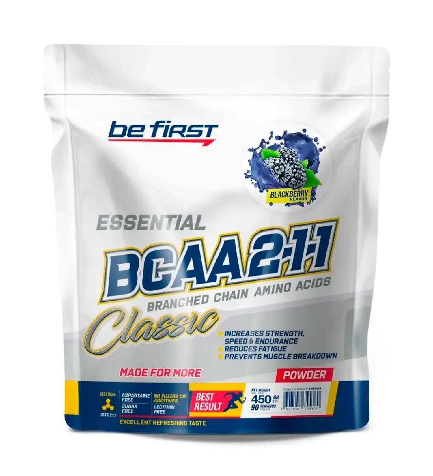 Be First BCAA 2 1 1 Essential Classic Powder 450 g blackberry