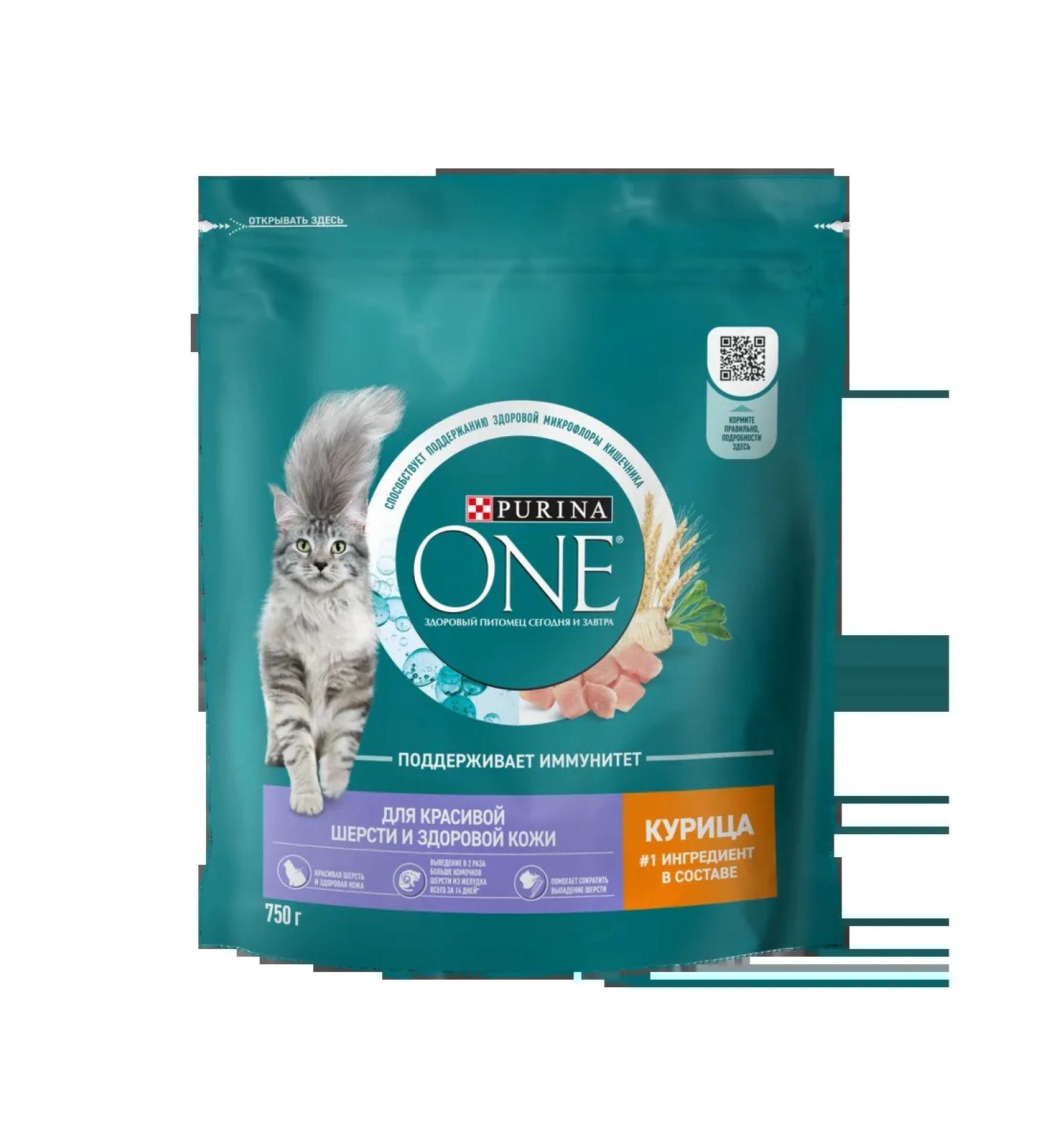 PURINA ONE Dry food for cats beautiful skin and wool chicken 750gr - Buy Online on GoSupps.com