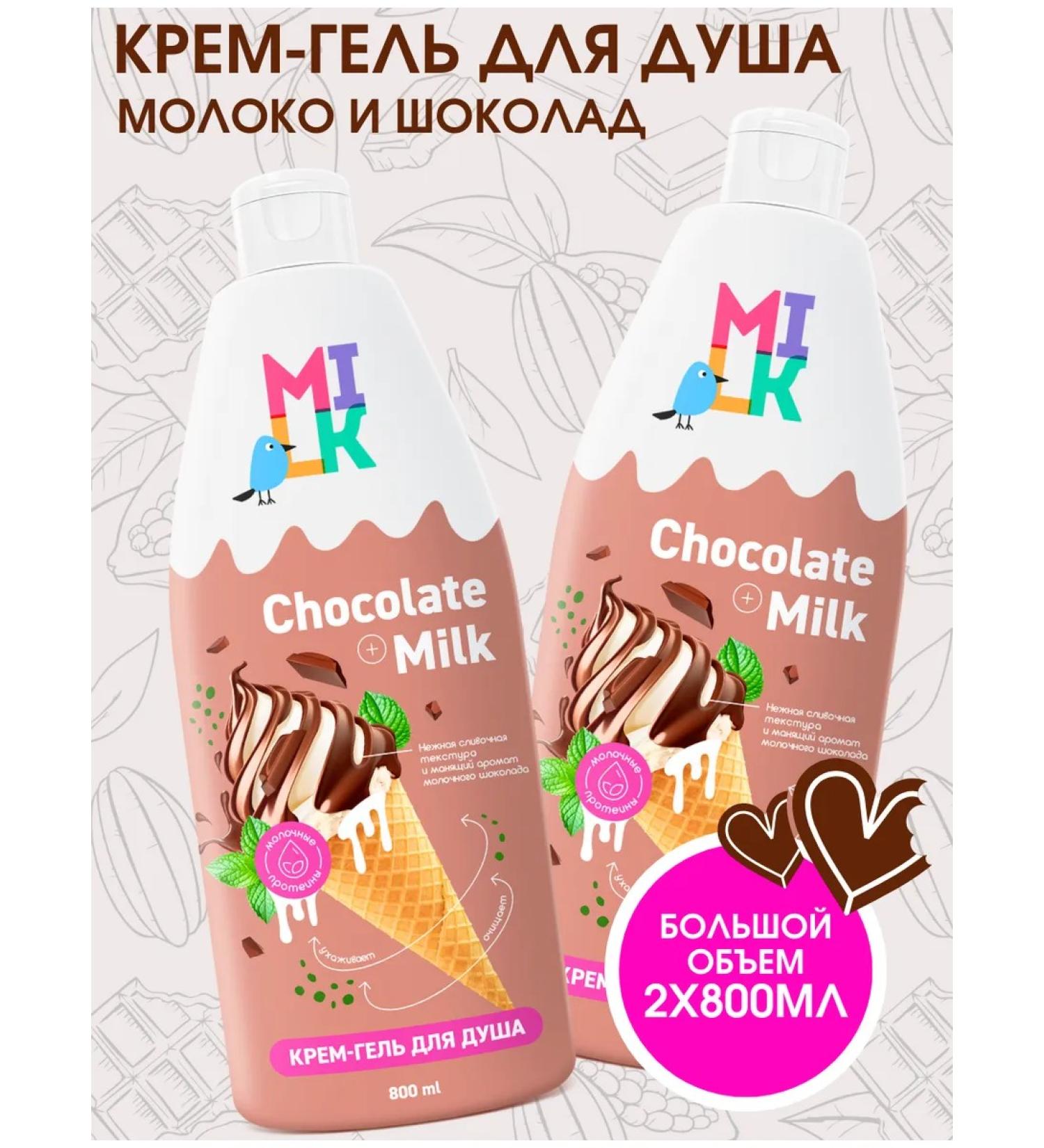 Shower gel milk and chocolate 2pcs - Buy Online on GoSupps.com