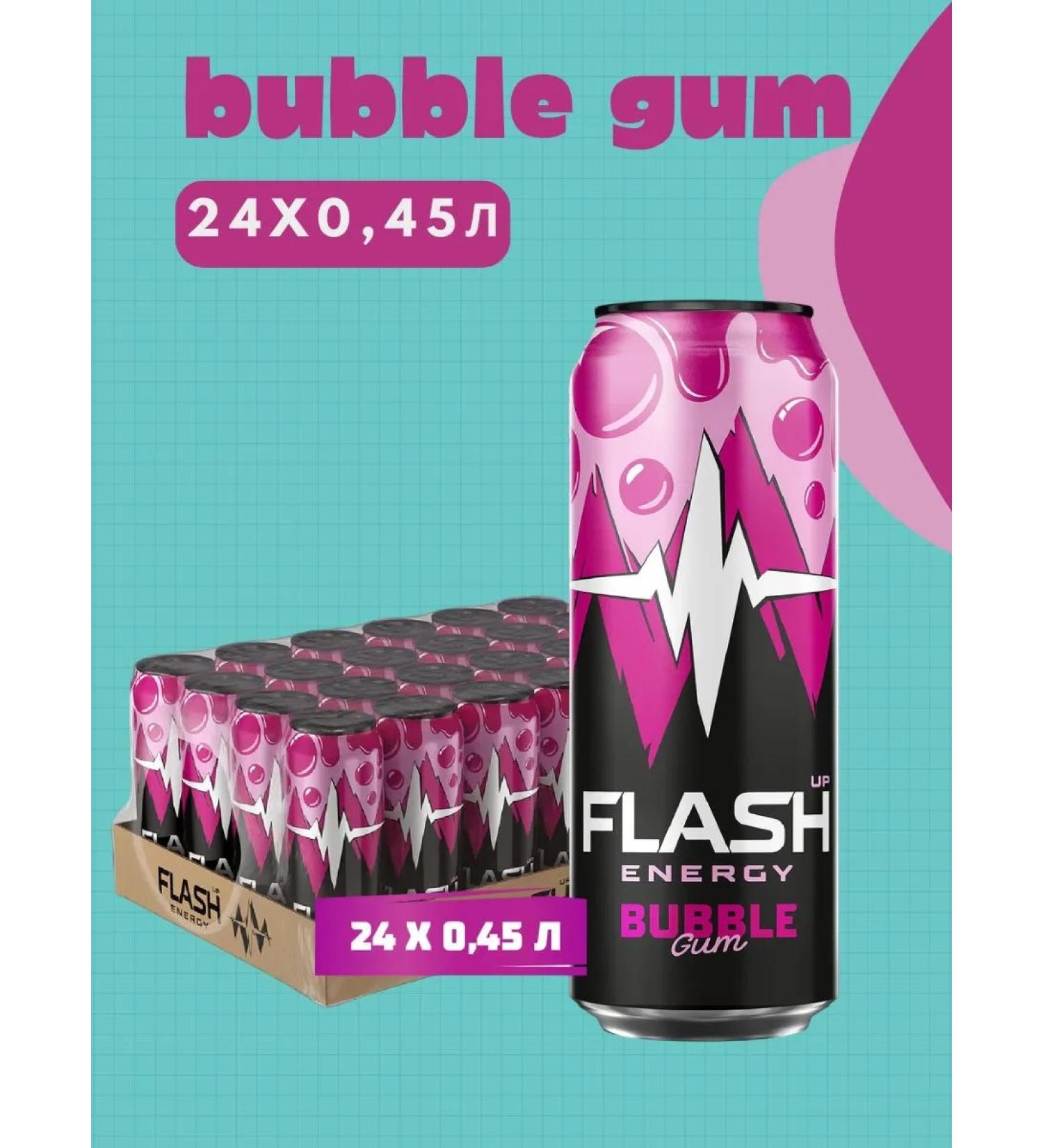 flash Up Bubble Gum energy 24 pcs. x 0.45 l bank