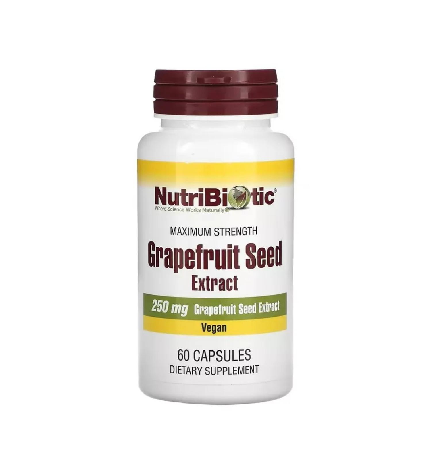 NutriBiotic GSE Grapefruit seed extract 250 mg 60 capsules