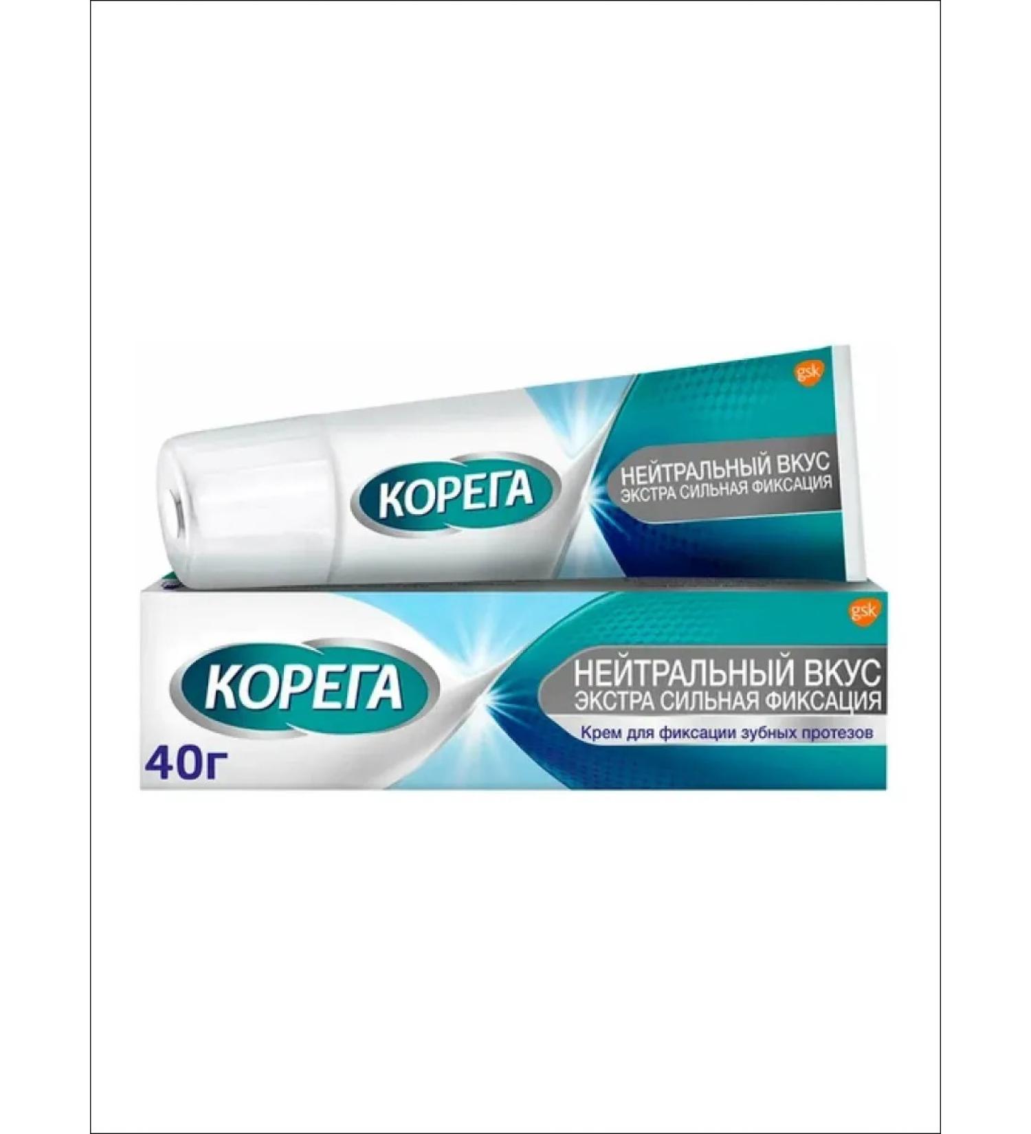 Korega Extra strong cream for dentures neutr. Taste 40g - Buy Online on GoSupps.com