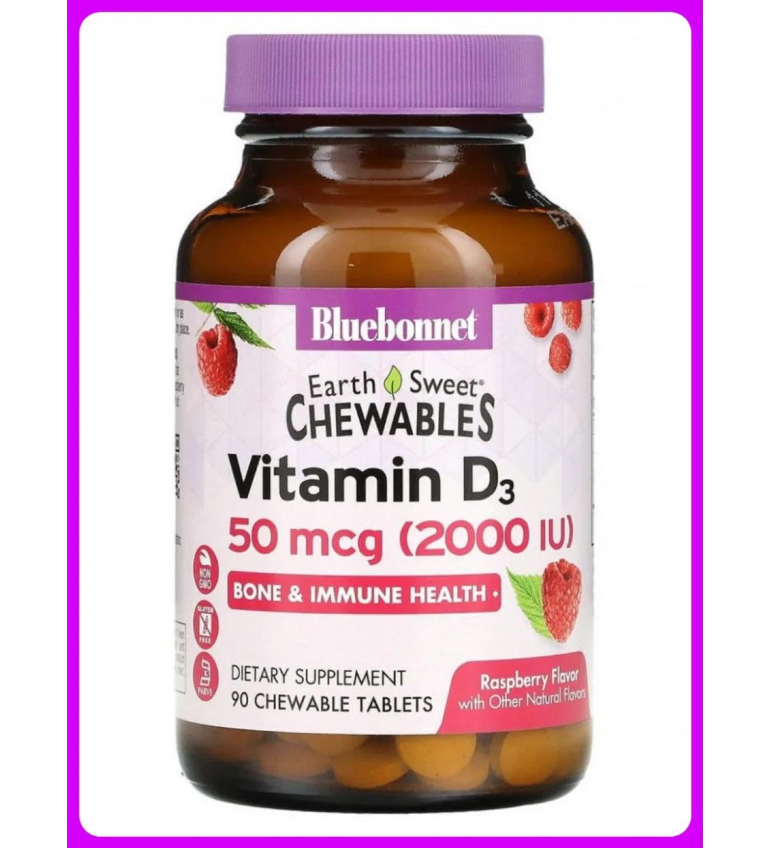 Bluebonnet Nutrition Vitamin D3 2000 me 90 chewing tablets