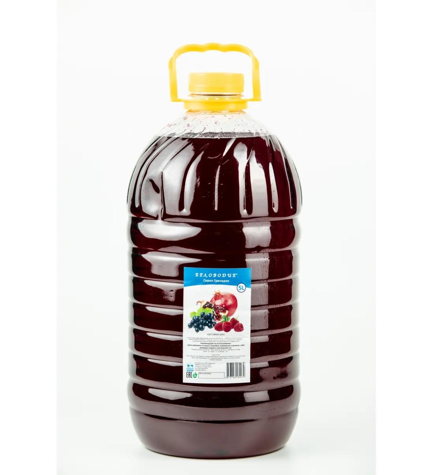 Belovodye Grenadin syrup (for cocktails and drinks) 5l