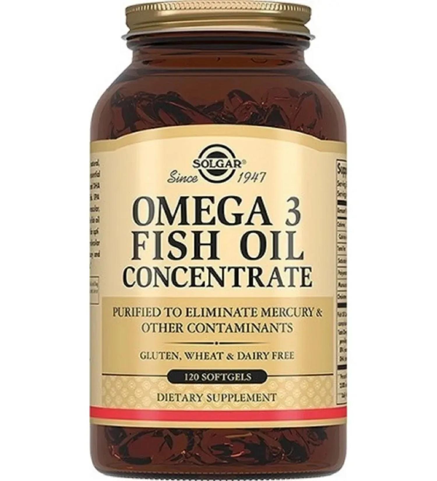 SOLGAR Omega-3 fish oil concentrate 120 pcs of capsule - Buy Online on GoSupps.com