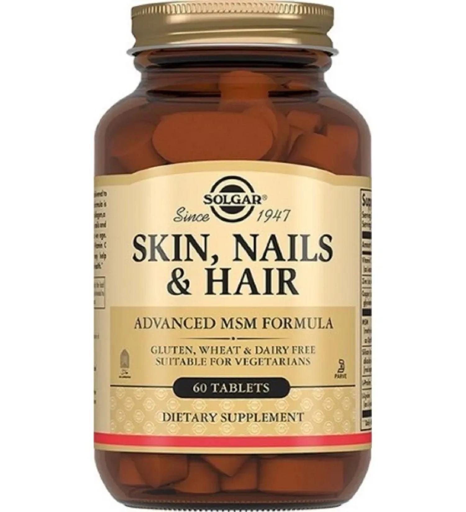 SOLGAR Skin of nails hair 60 pcs tablets weighing 1397 mg - Buy Online on GoSupps.com