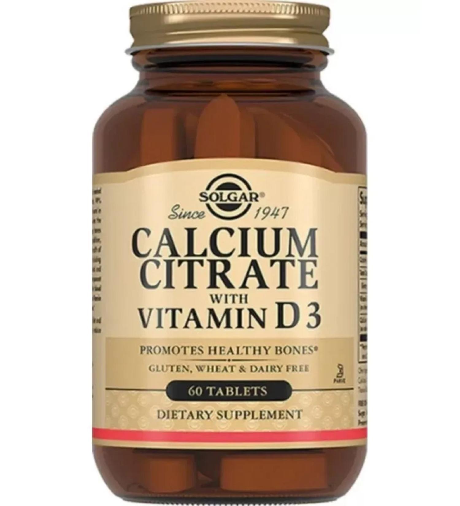 SOLGAR Calcium citrate with vitamin D 3 60 pcs of tablets weighing 1602 mg