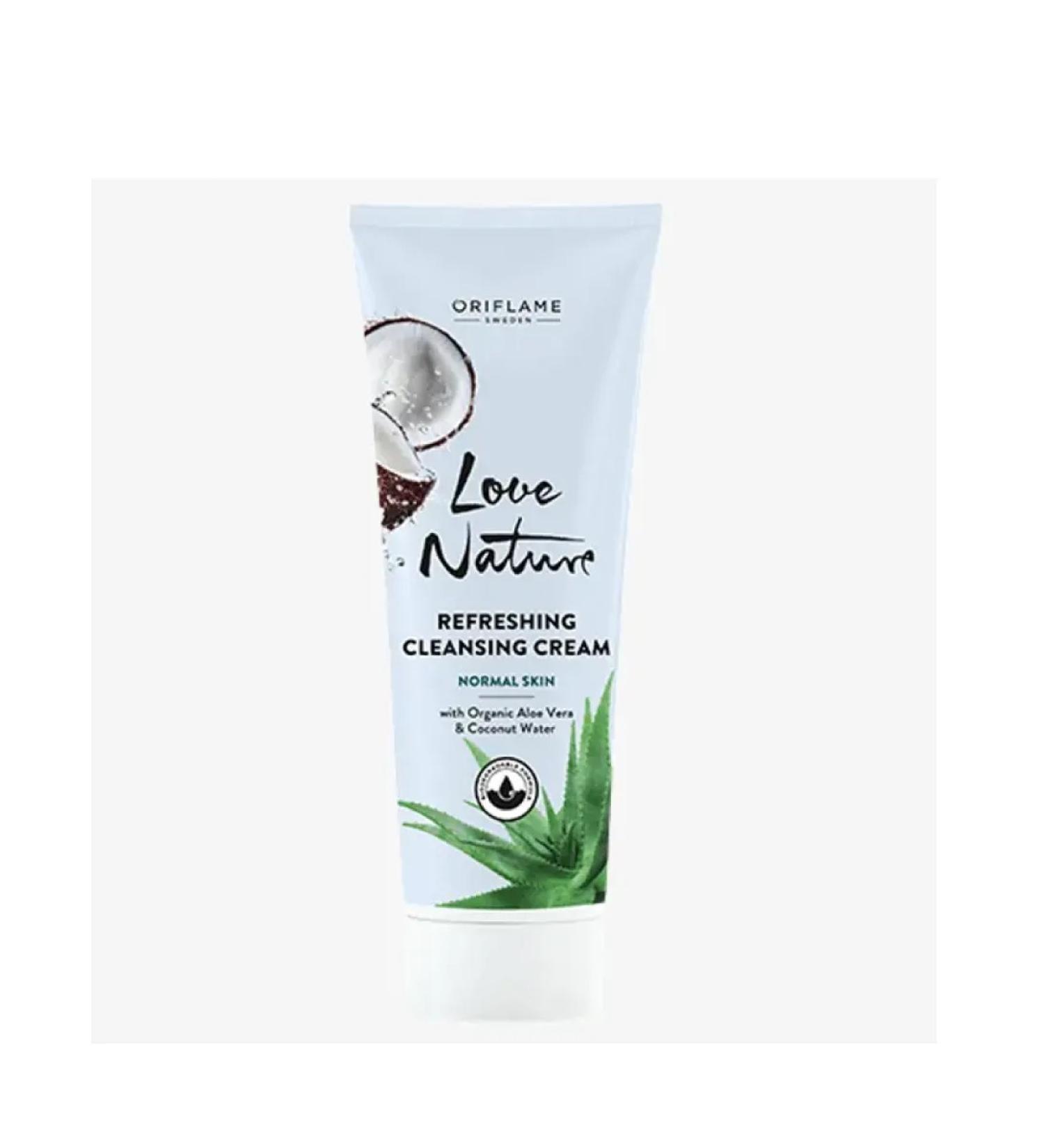 Oriflame Cleaning Cream for Washing with Aloe Vera and Kosos Love Nature