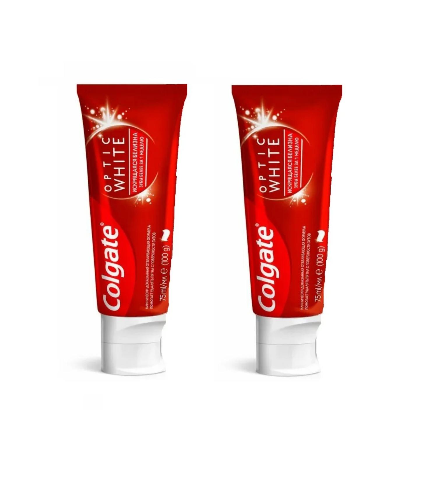 COLGATE Toothpaste L3 Optic White sparkling whiteness 75 ml 2 pcs - Buy Online on GoSupps.com