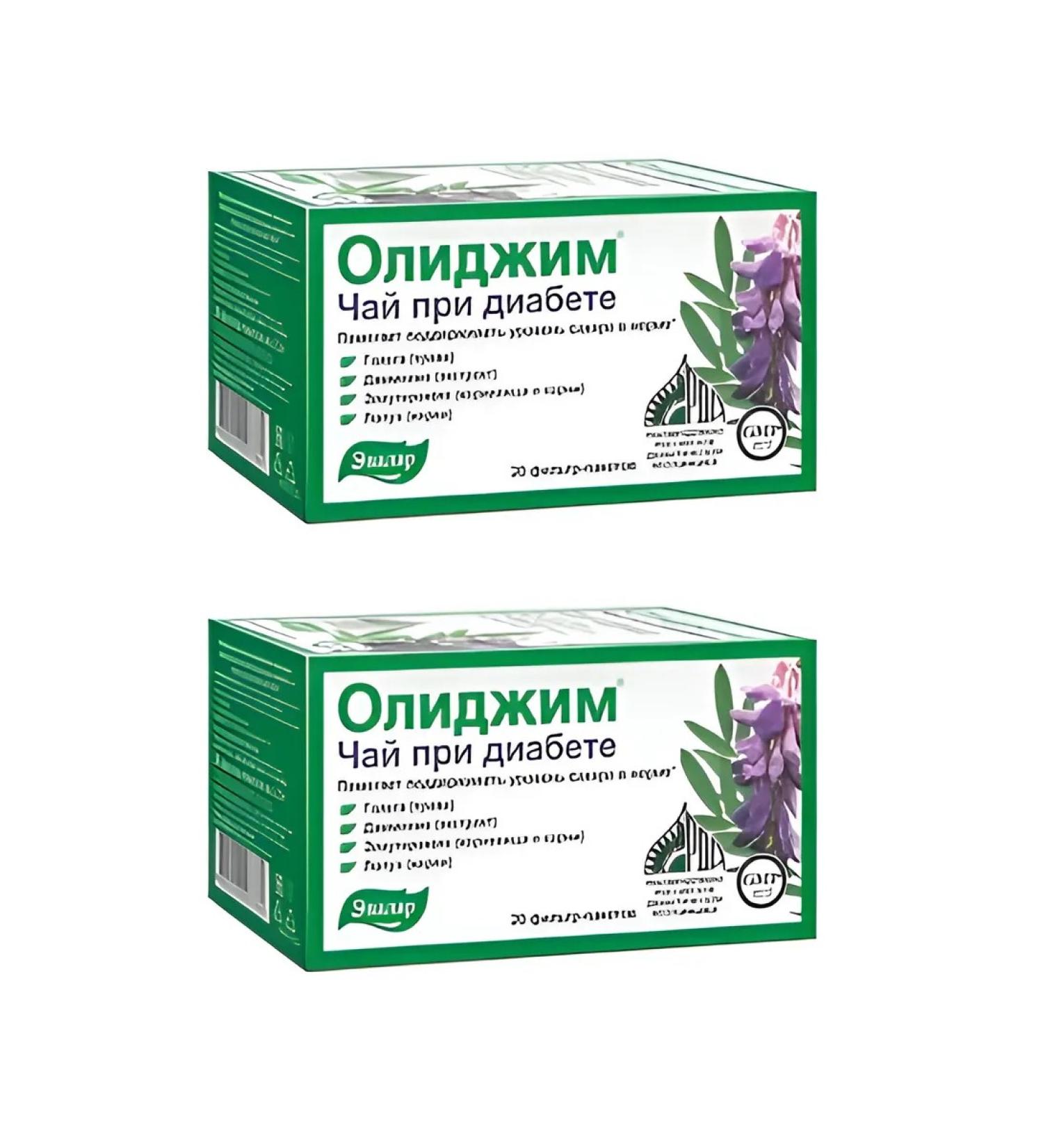 Evalar Olidim tea for diabetes filter package No. 20 -2UP