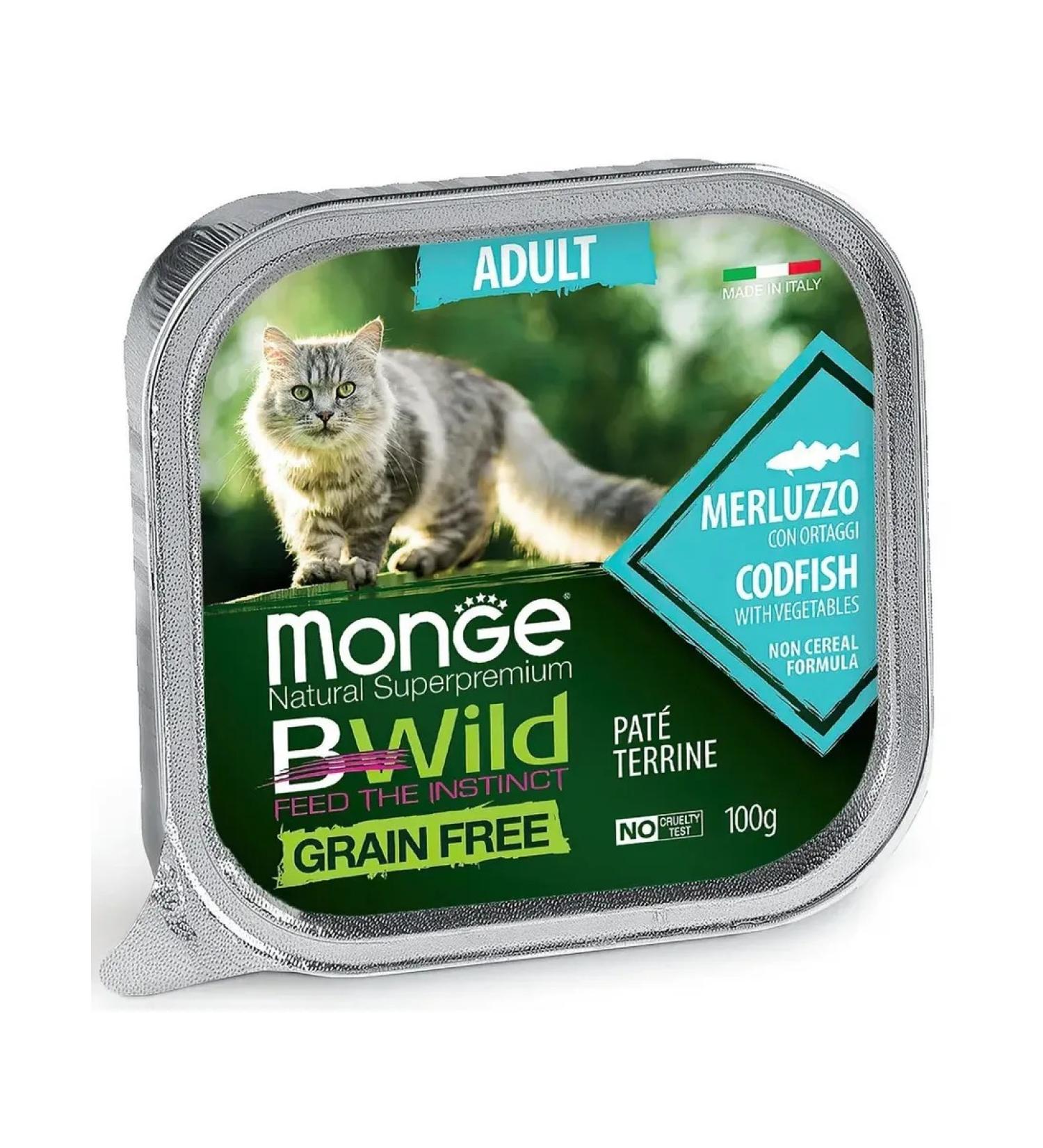 MONGE Bwild cats with a cod 100g x 16pcs