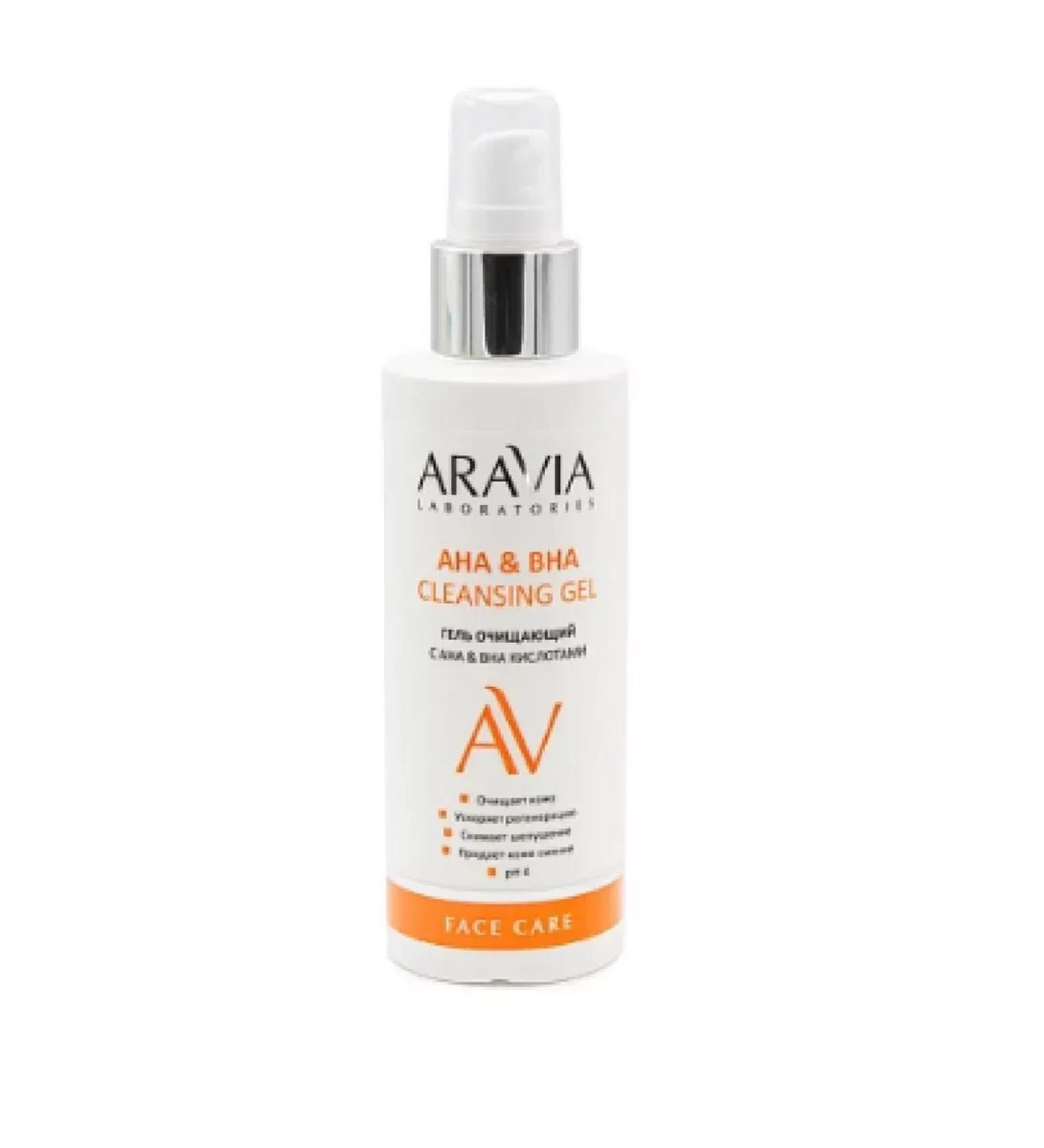 Beauty Aravia laboratories Cleaning gel with AHA & BHA acid-1pc