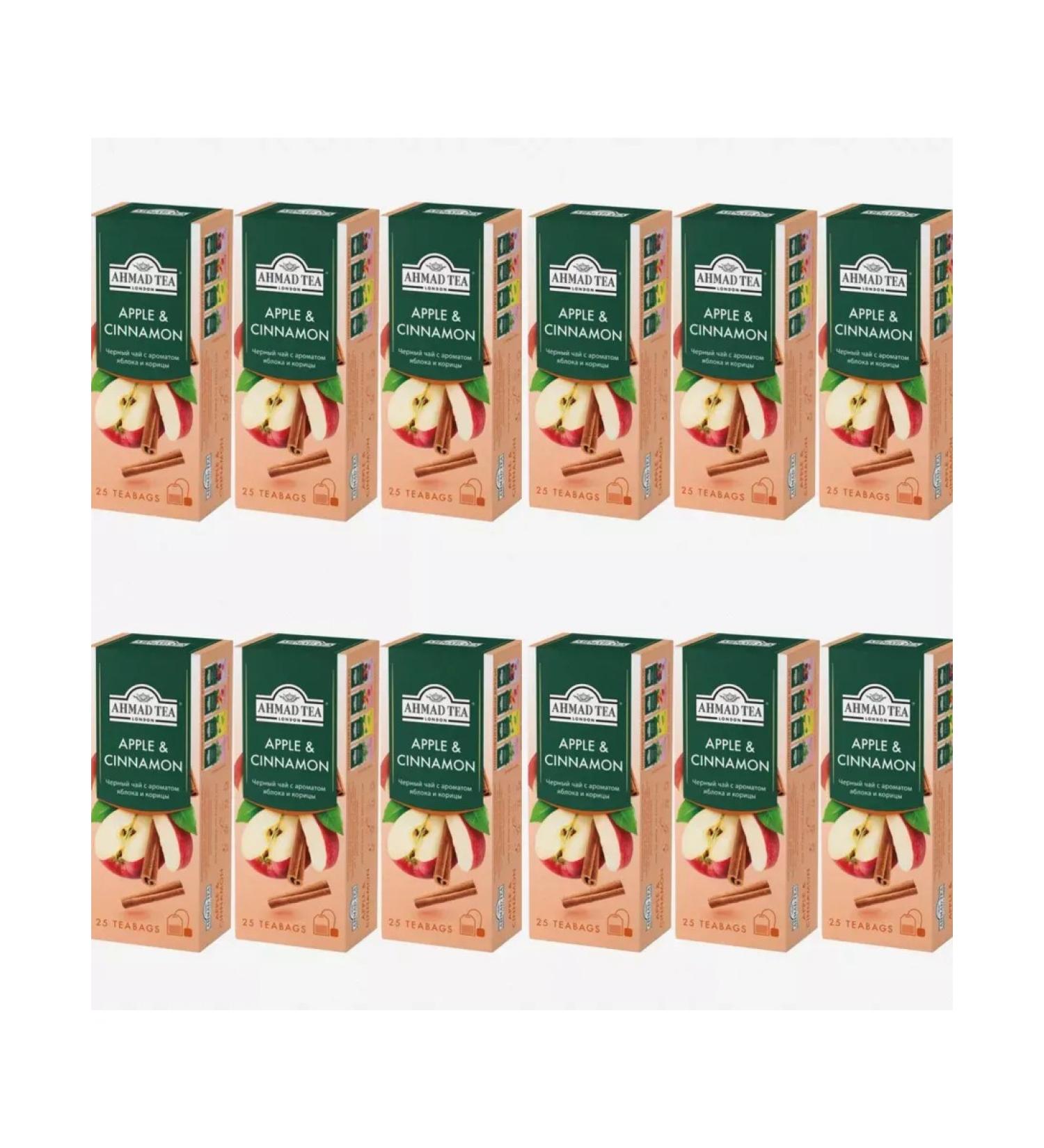 Ahmad Tea Black tea with the aroma of apple and cinnamon 12 to 25 pack - Buy Online on GoSupps.com