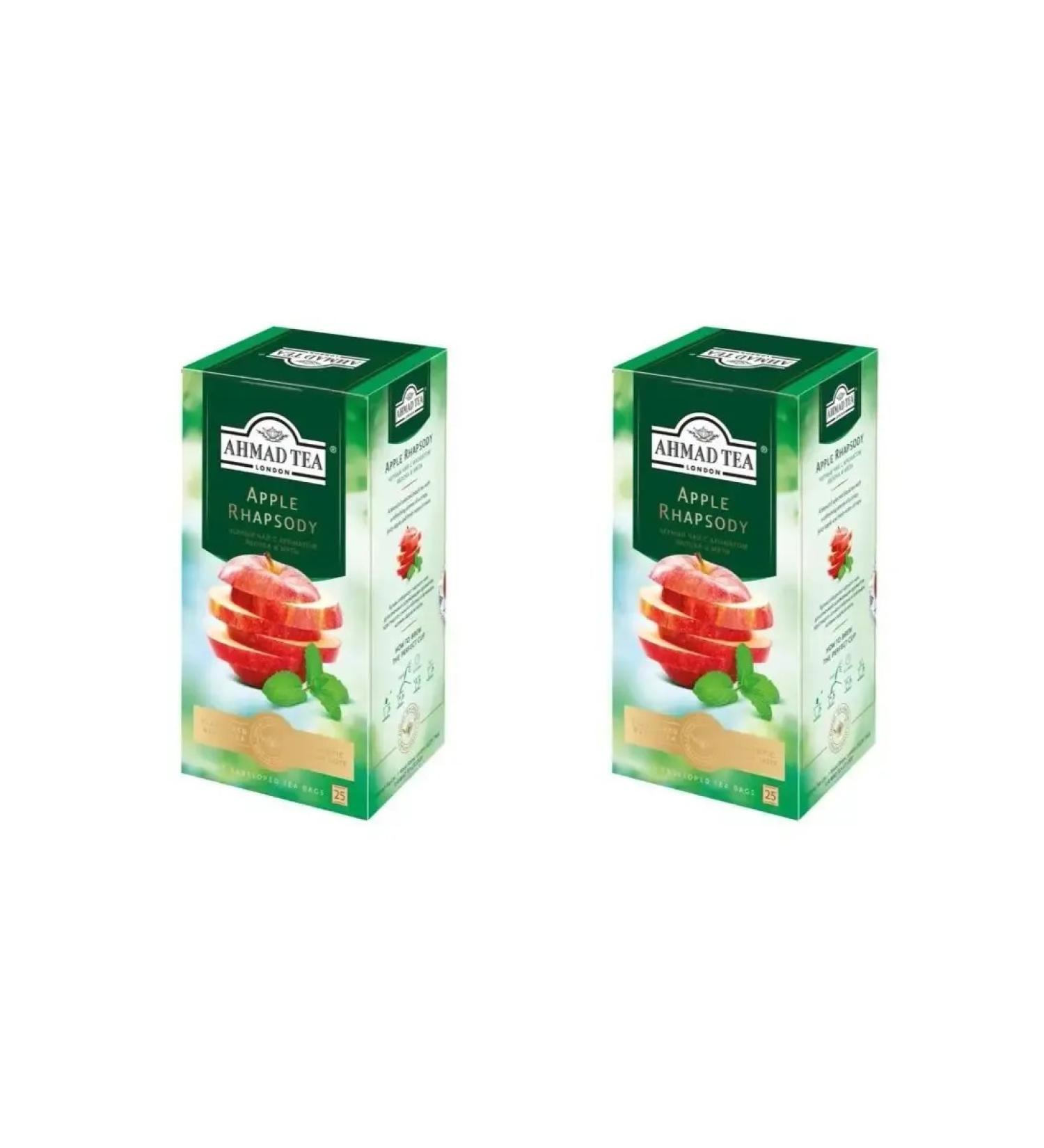 Ahmad Tea Black tea with the aroma of mint and apple 2 packages
