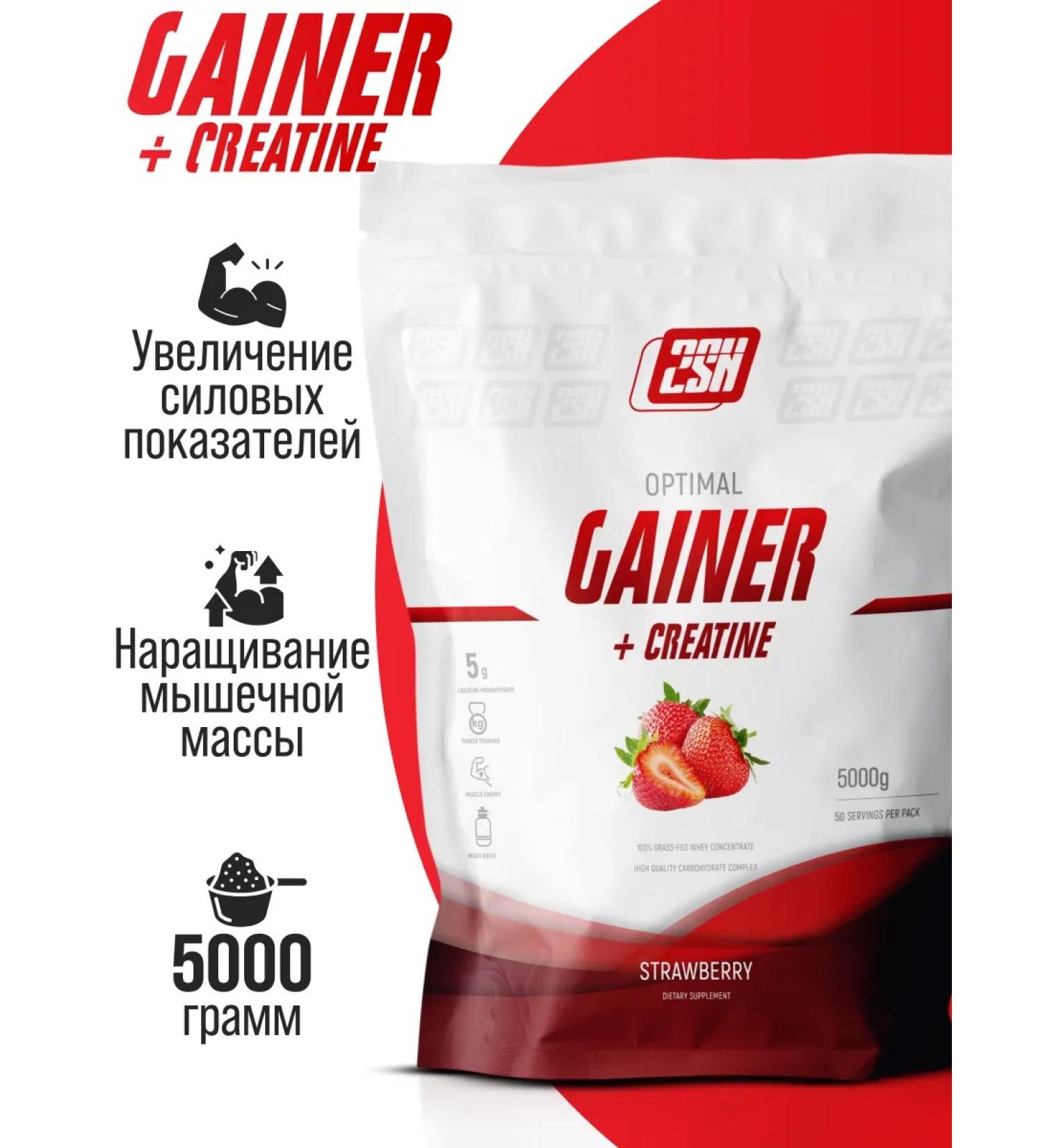2SN Gainer Creatine for gaining mass Sports Strawberries 5 kg - Buy Online on GoSupps.com