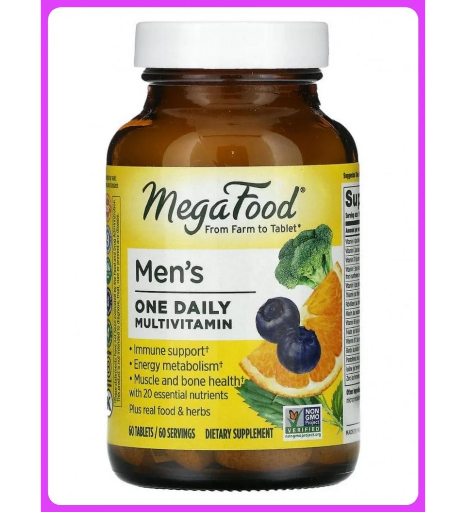 MegaFood Men's One Daily Vitamins for men 60 tablets - Buy Online on GoSupps.com
