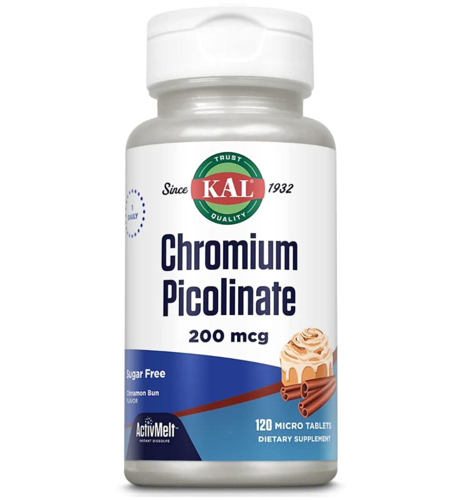 KAL Chromium Picolinate 200 MCG 120 Tablets (chromium picoline) - Buy Online on GoSupps.com