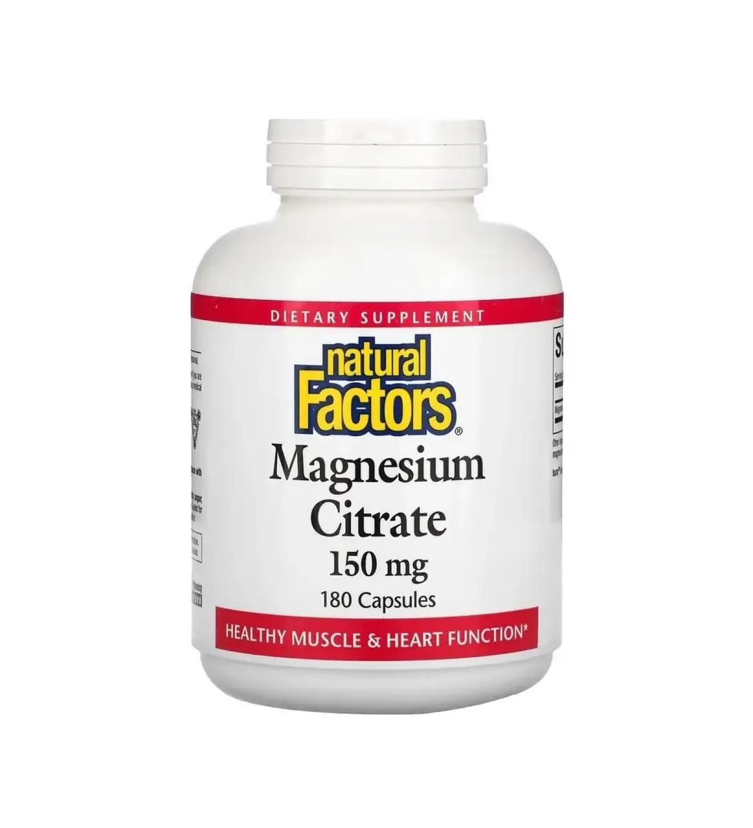 Natural Factors Magnesium Citrate 150 mg 180 capsules