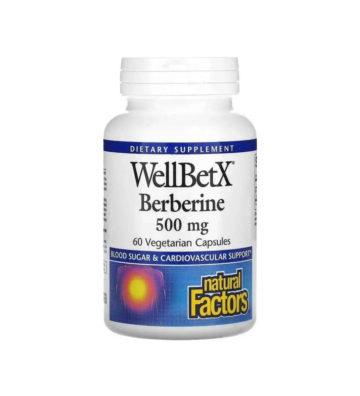 Natural Factors Wellbetx Berberine Berberin 500 mg