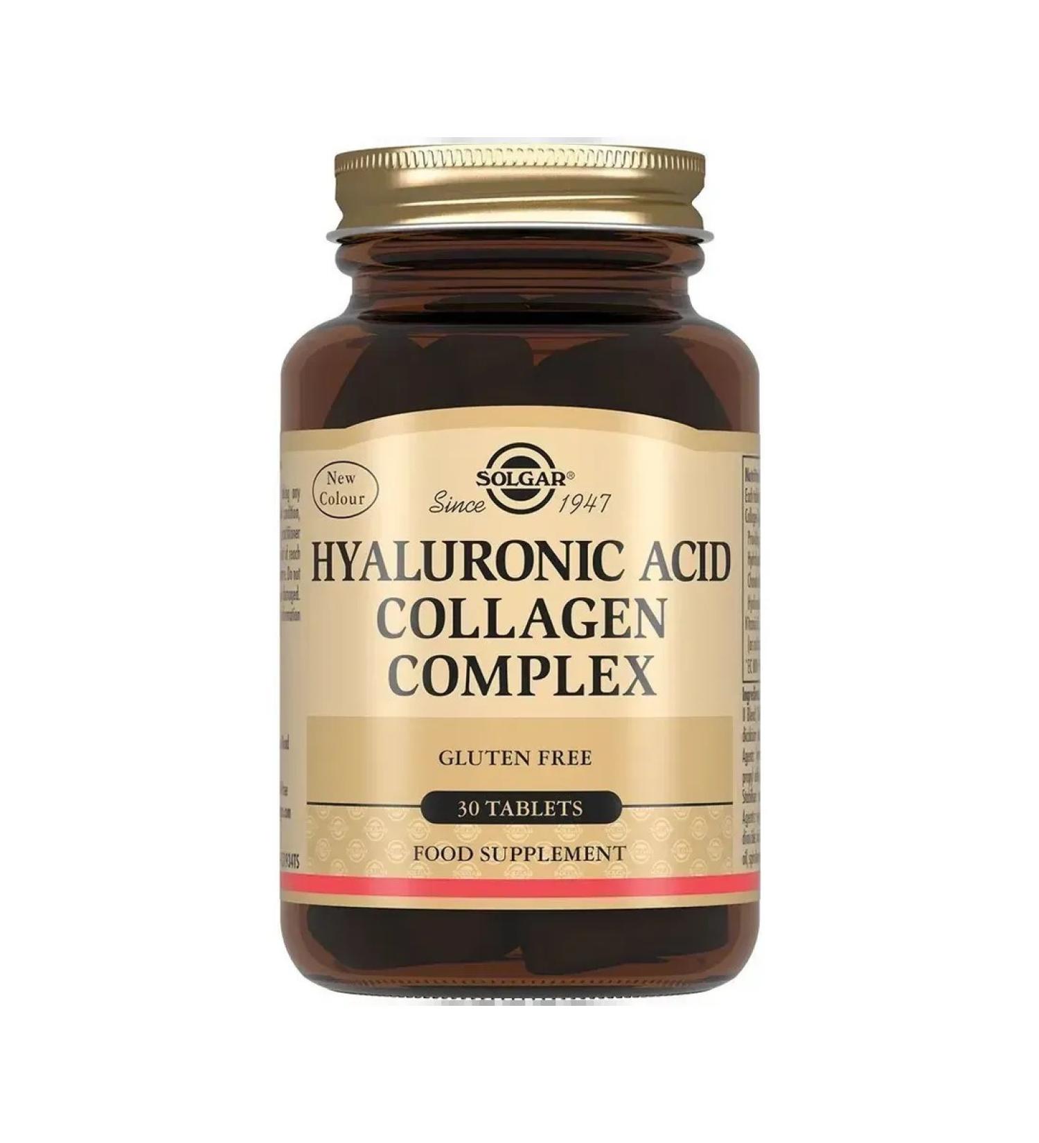 SOLGAR Collagen and hyaluronic acid 30 tablets - Buy Online on GoSupps.com