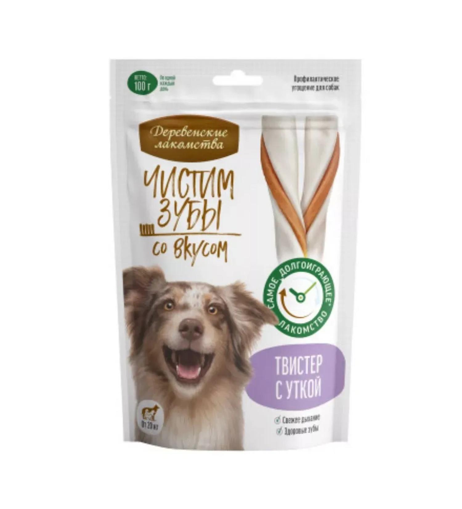 Country delicacies Brush your teeth twister for dogs with a duck 100 g 1 package