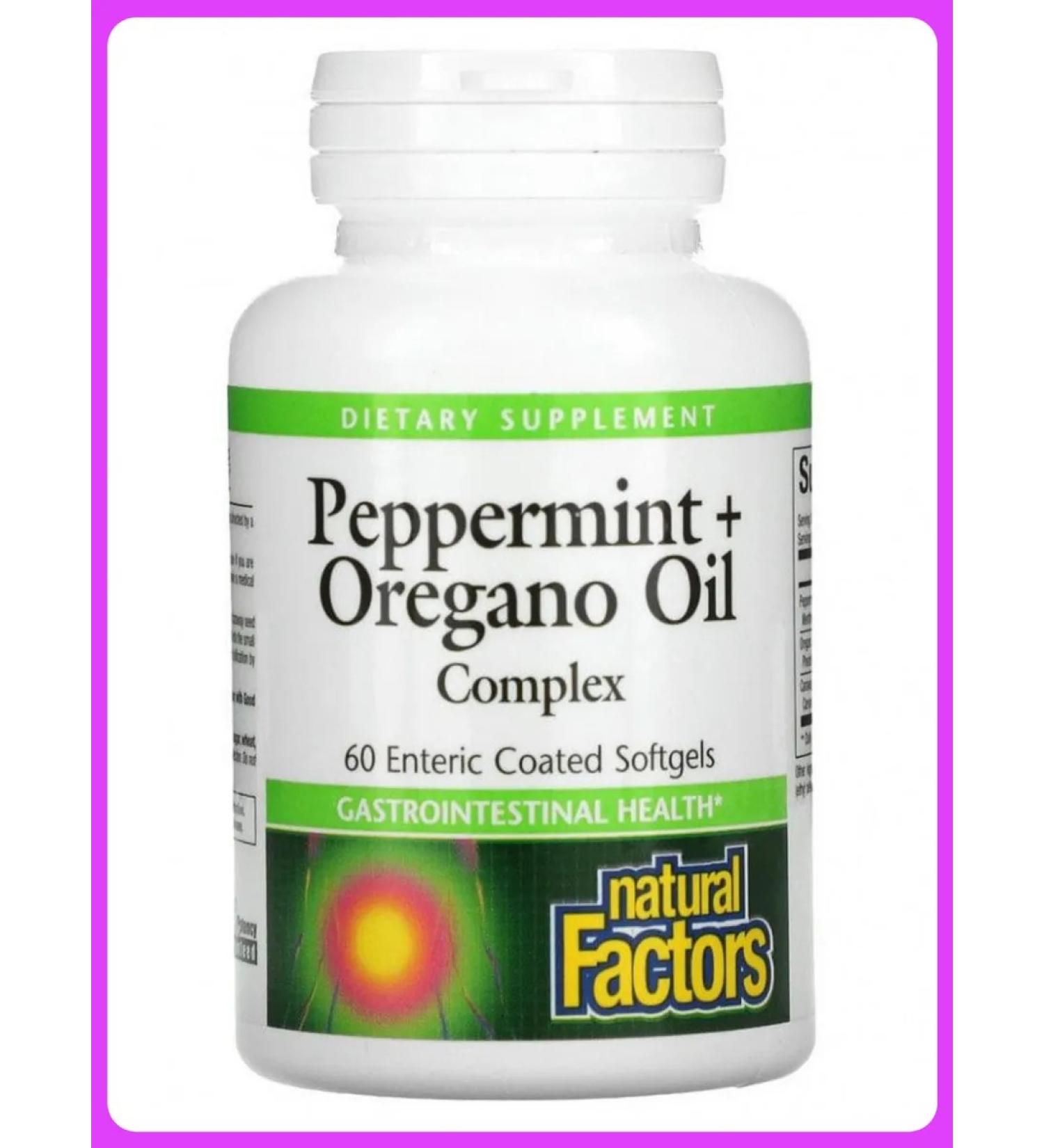 Natural Factors Complex for the gastrointestinal rod peppermint and oregano 60 tablets