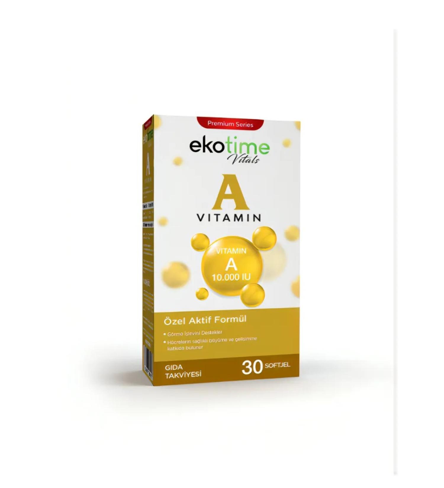ecotime Vitamin A 10 000 in capsules. Retinal Palmitate. T rkiye - Buy Online on GoSupps.com