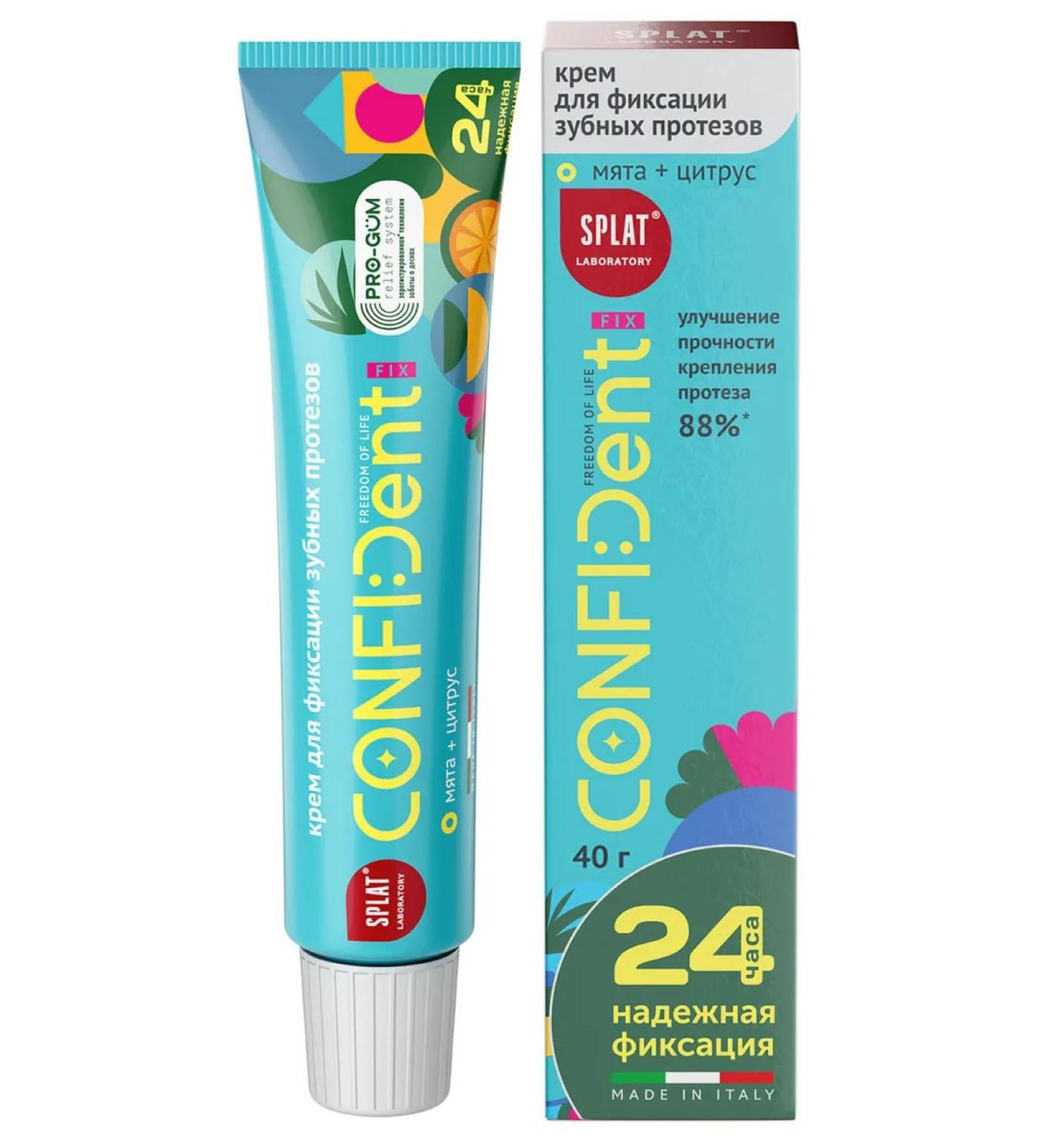 SPLAT-TM Cream for fixing dentures Confident Fix 40g - Buy Online on GoSupps.com