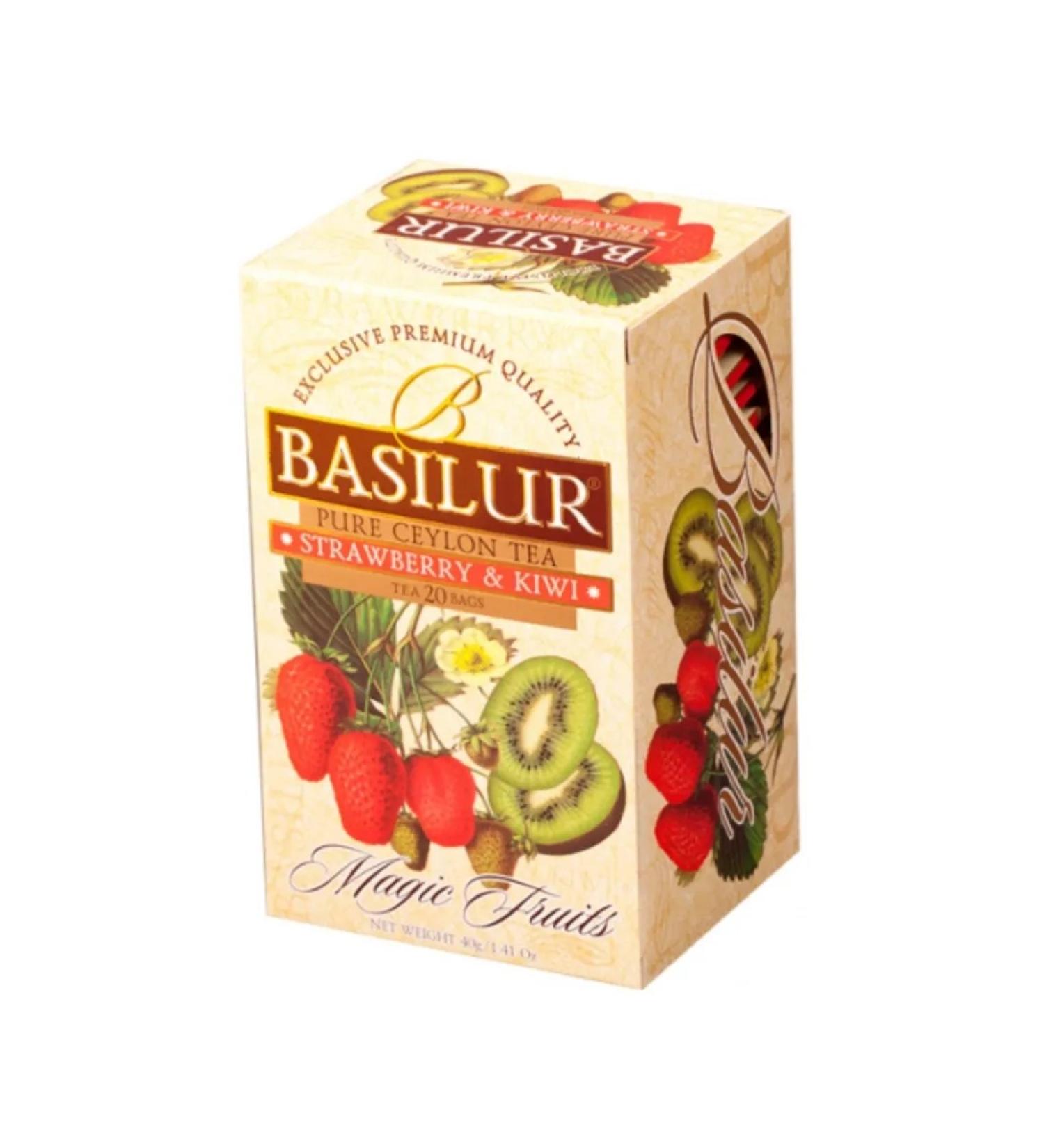 Basilur Tea black bazilur strawberries and kiwi 25 packages