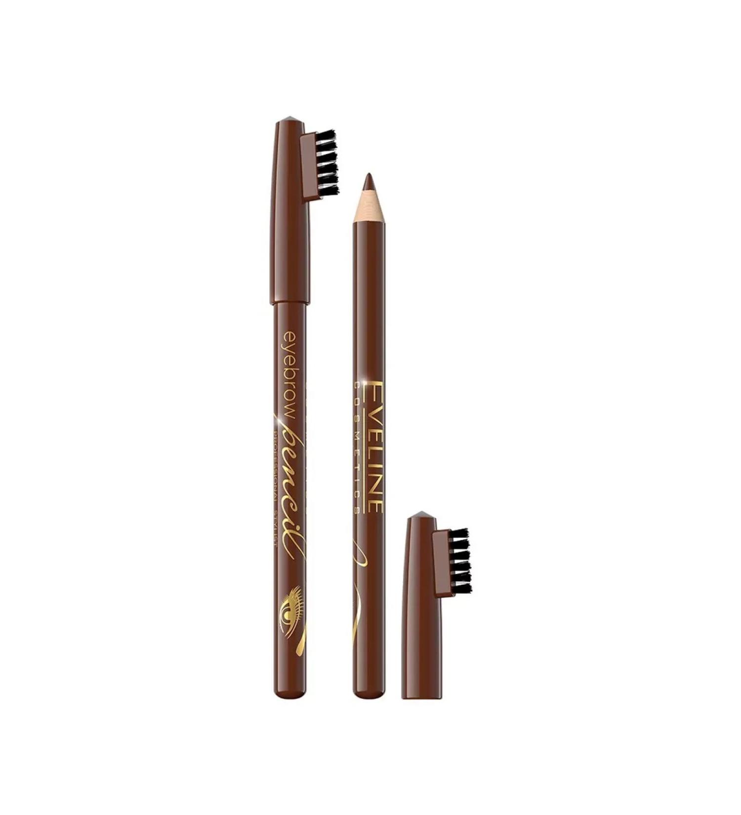 Eveline Cosmetics Brown eyebrow pencil with an Eyebrow Pencil brush