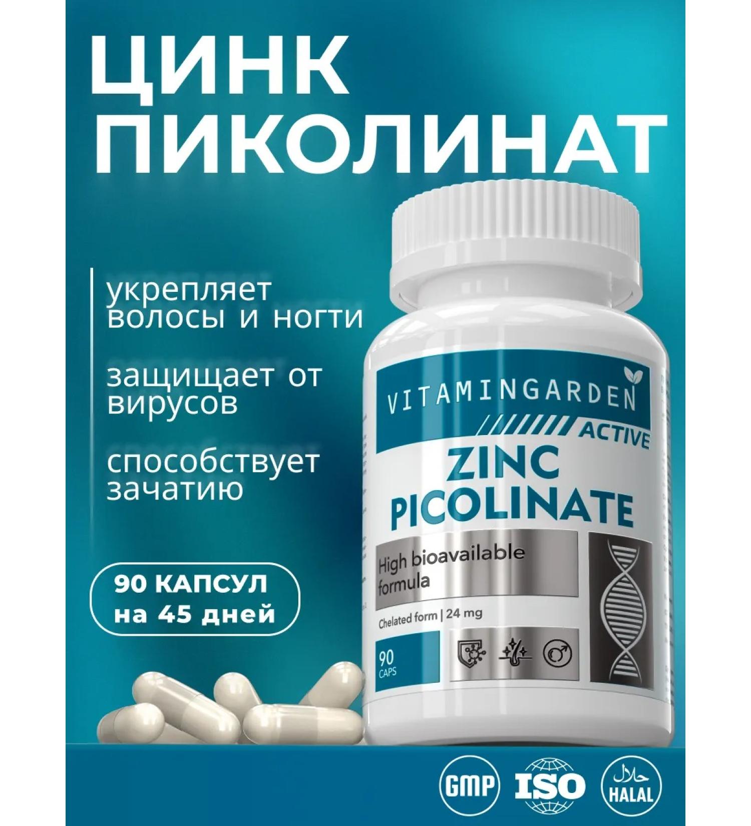 Vitamin Garden LE Zinc picoline vitamins 24 mg 90 capsules - Buy Online on GoSupps.com