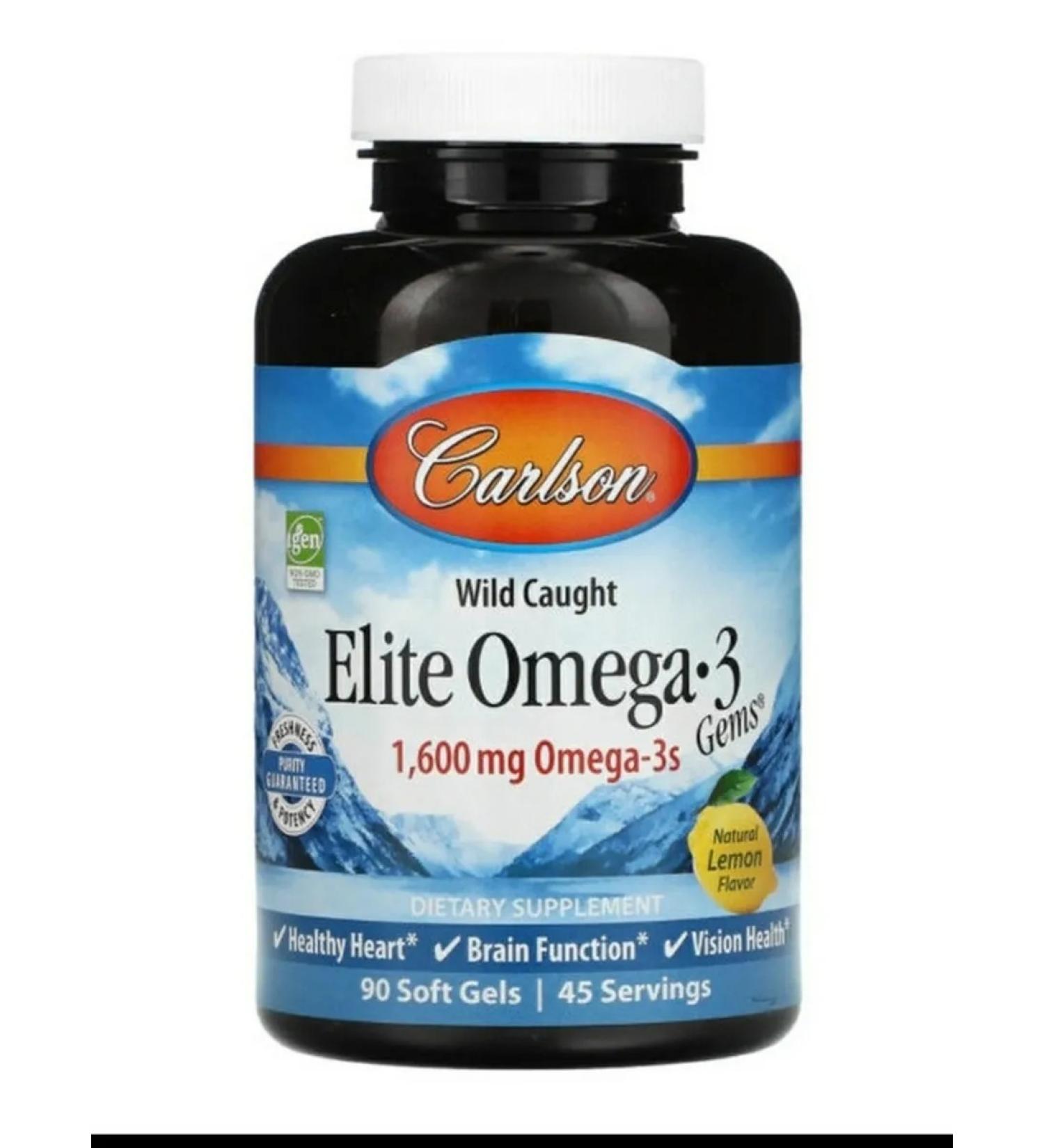 Carlson Fish Elite Omega 3 Gems 90 capsules