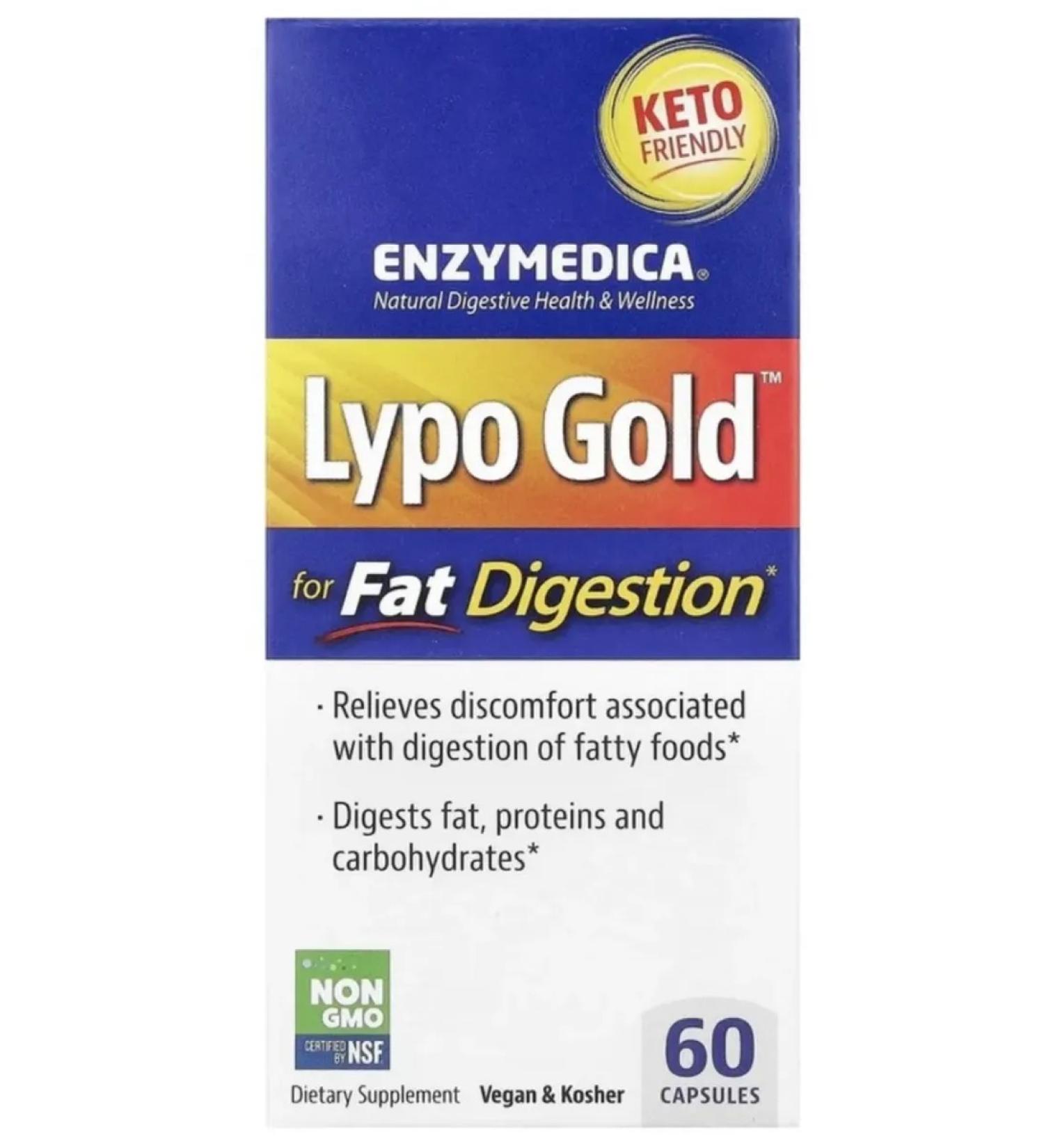 enzymedica Lypo Gold Enzymes for Employment of Fat 60 Capsules - Buy Online on GoSupps.com