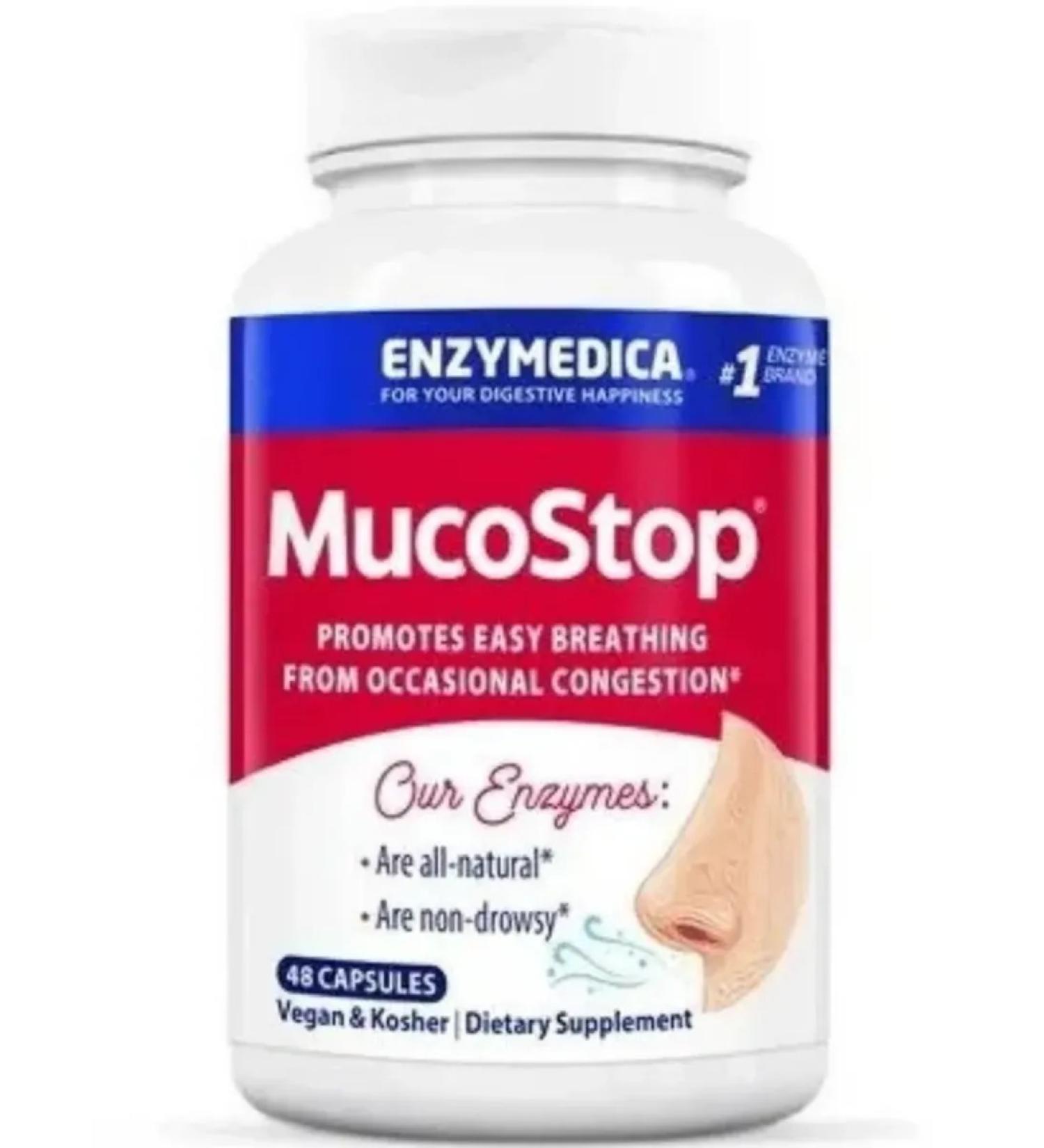 enzymedica Mucostop from nasal congestion 48 capsules - Buy Online on GoSupps.com