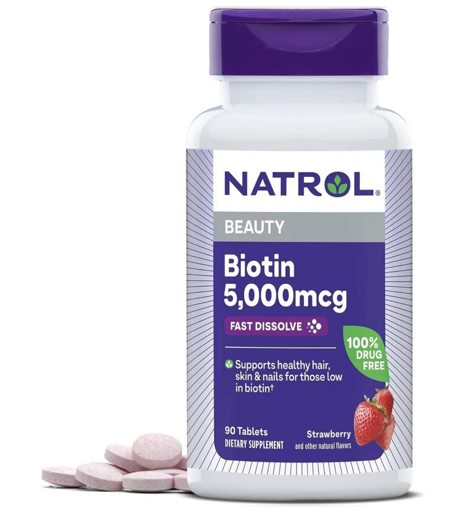 Natrol Biotin 5000 g 90 tablets are fast