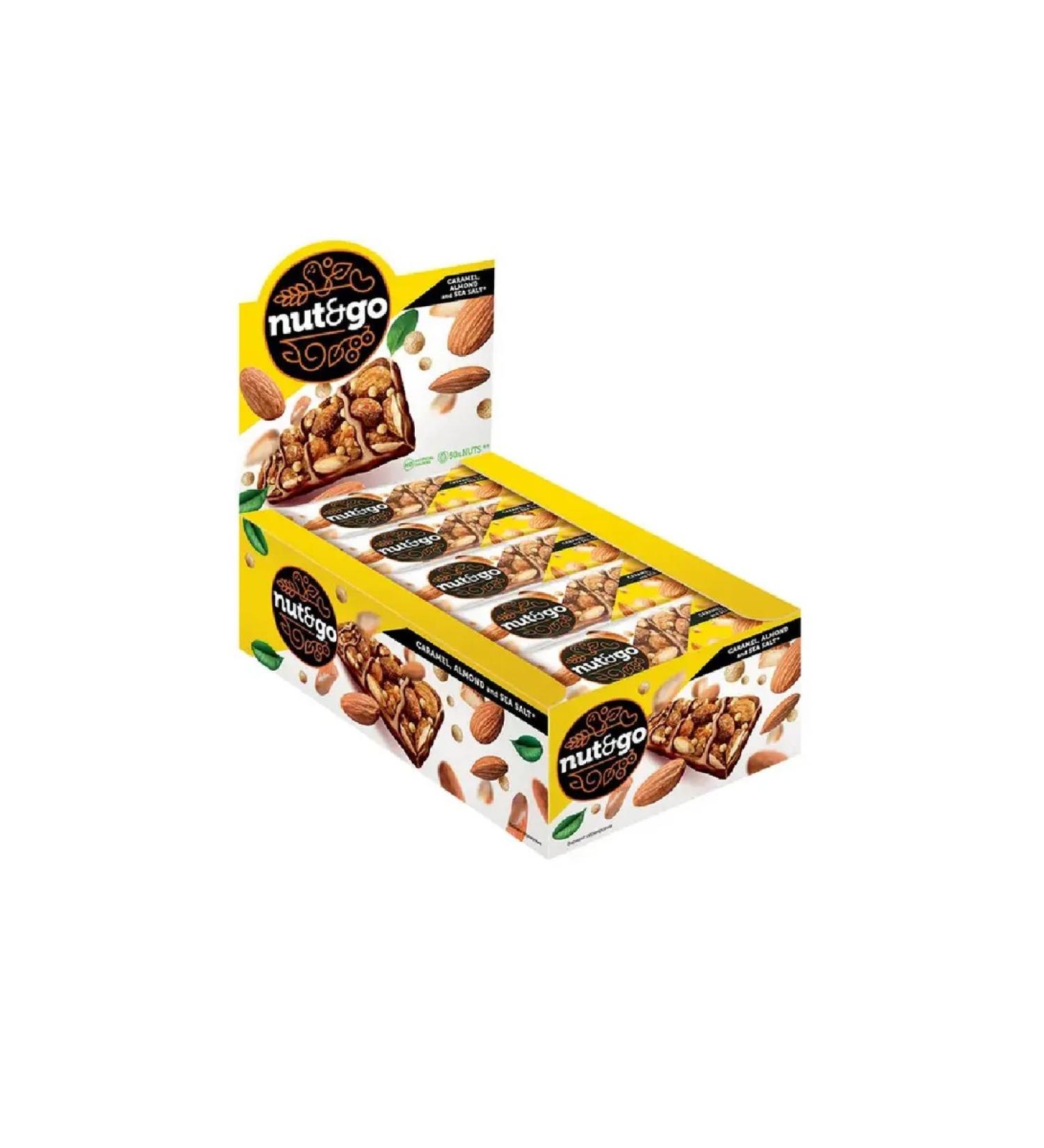 nut&go Almond bar with salt caramel 34g 18 pcs