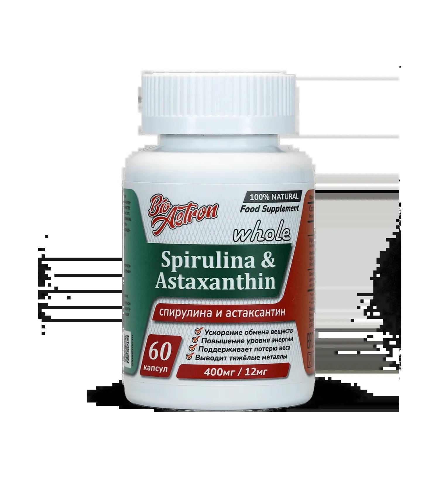 BioAstron Spirulina & Astaxantin 60 capsules - Buy Online on GoSupps.com