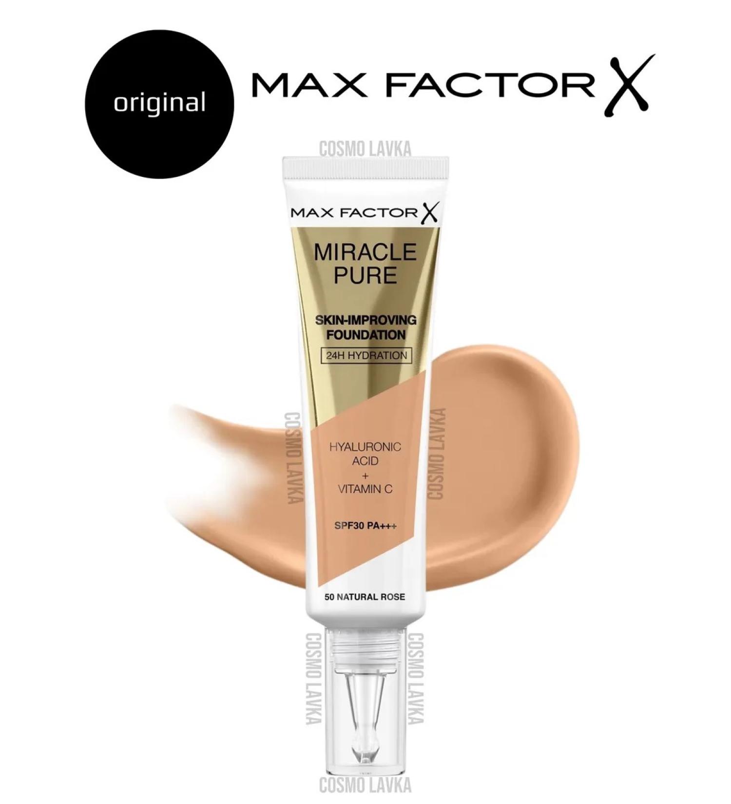 MAX FACTOR Tonal base Miracle Pure Skin Improving 50 Natural Rose - Buy Online on GoSupps.com