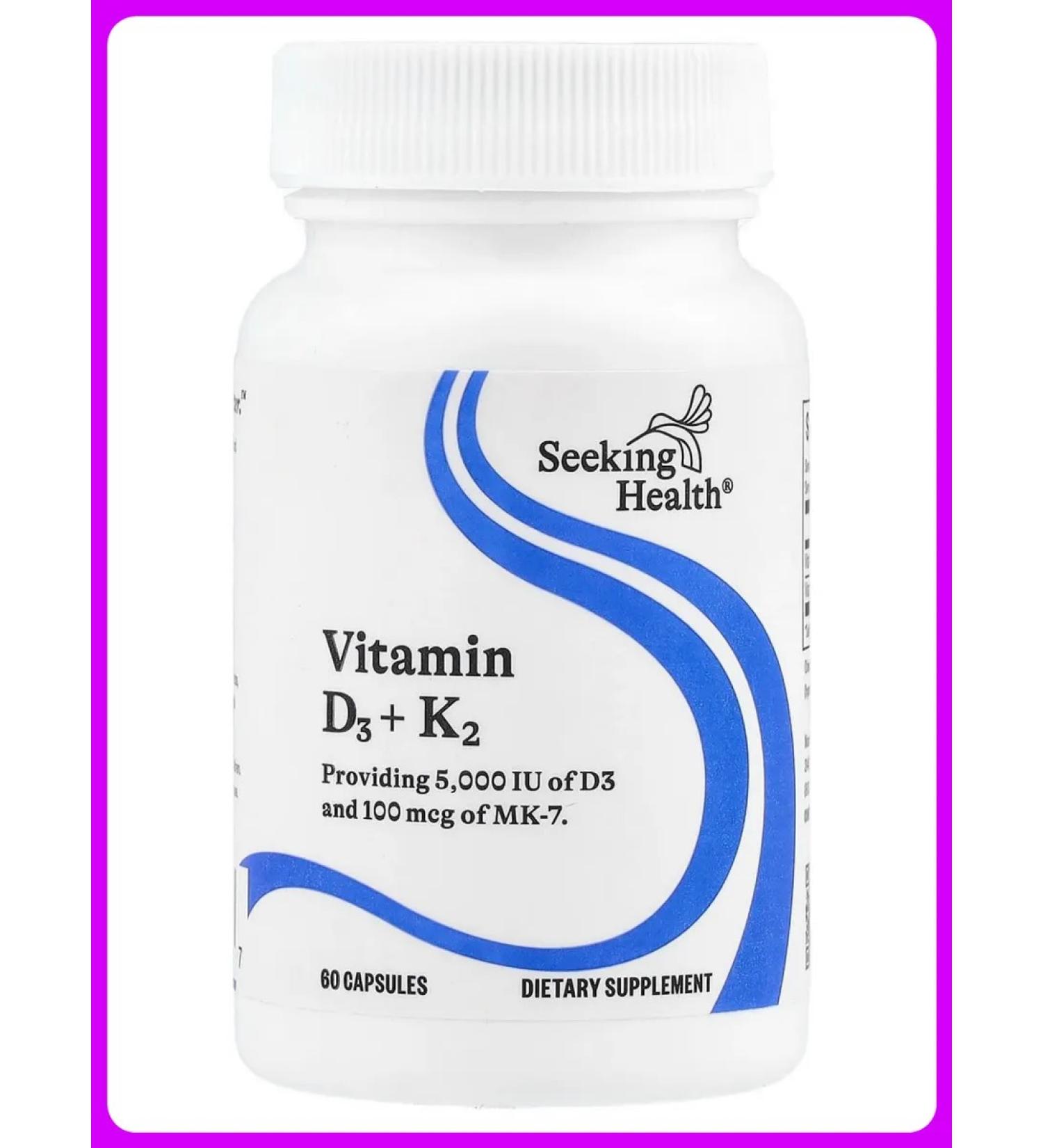 Seeking Health Vitamin D3 + K2 60 capsules